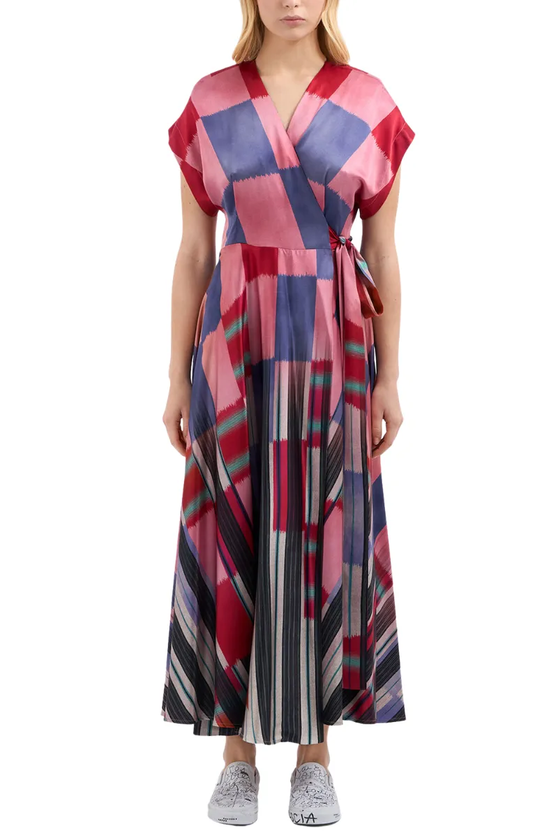 ADANASTR Silk Wrap Dress
