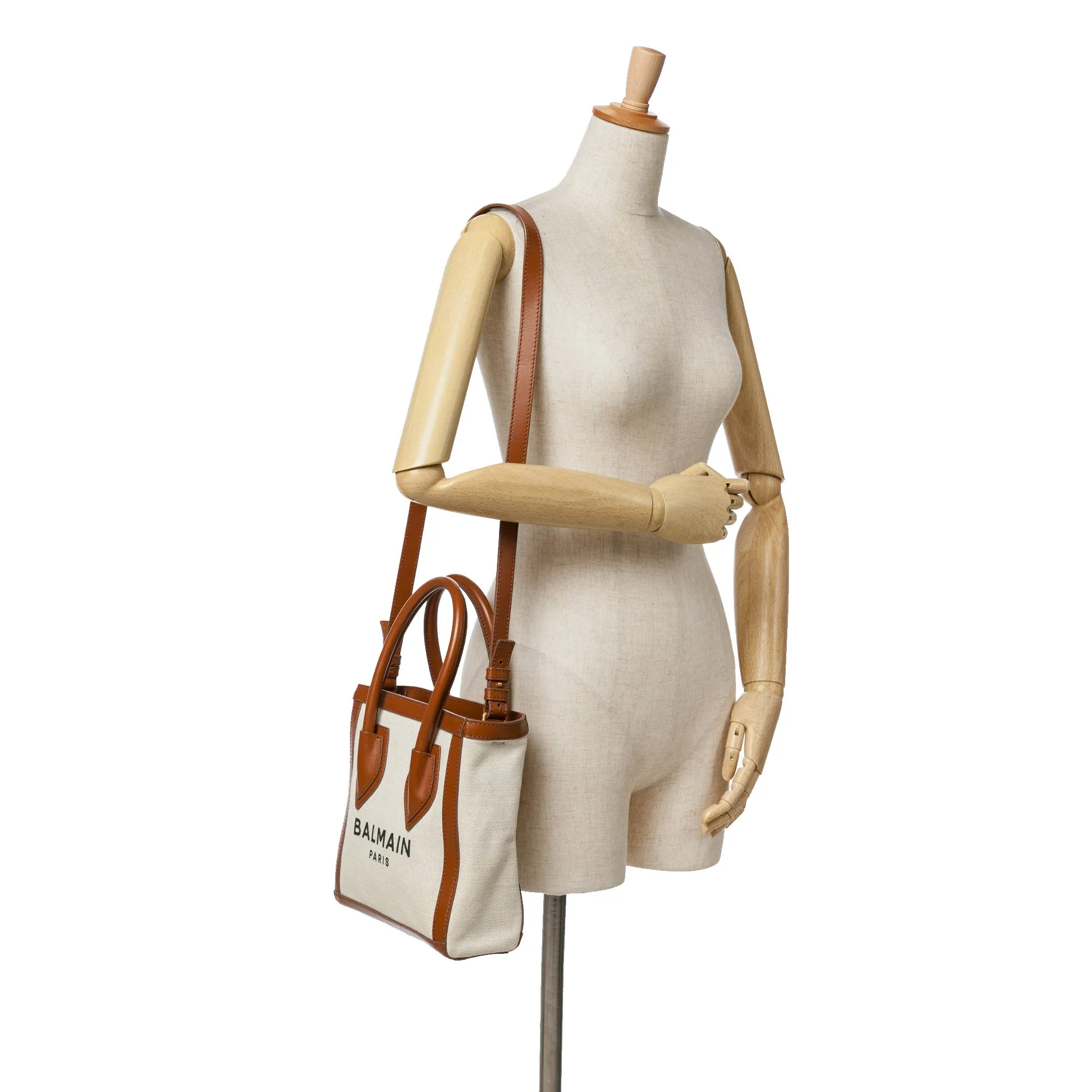 Balmain Canvas B-Army 24 Shopping Satchel