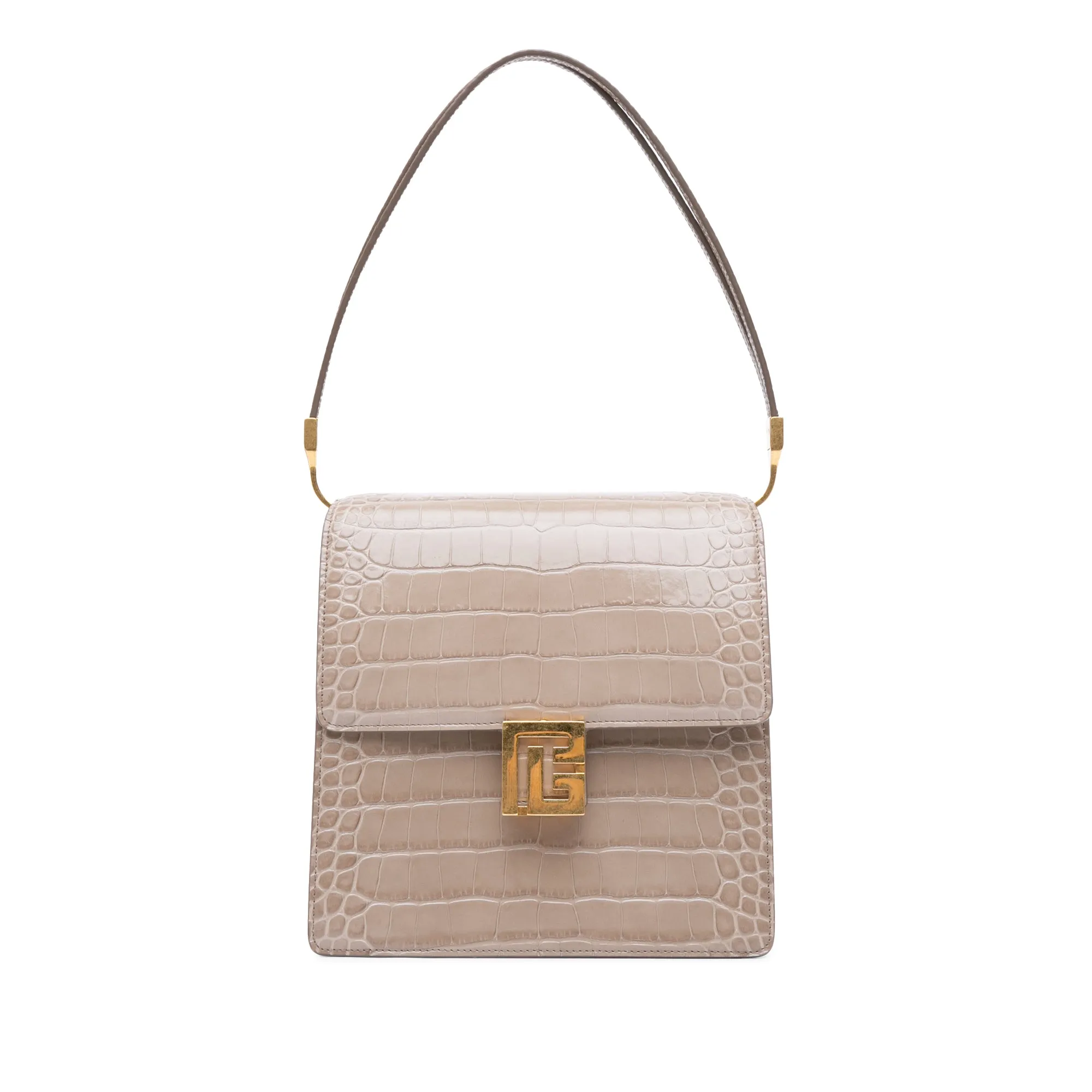 Balmain Embossed Leather Ely Shoulder Bag