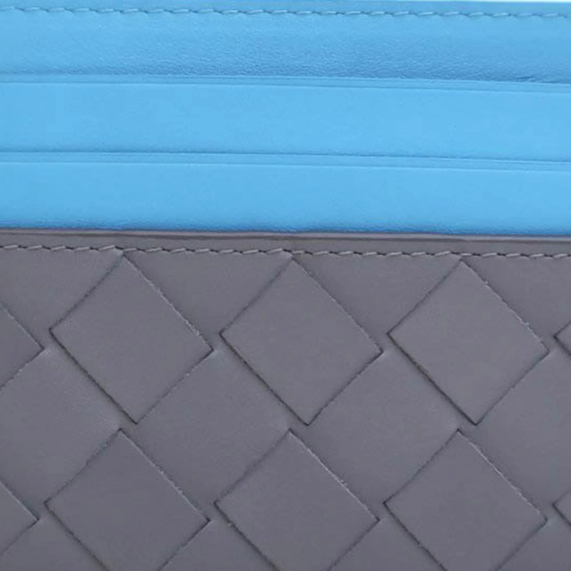 Bottega Veneta Bicolor Nappa Intrecciato Card Holder Gray