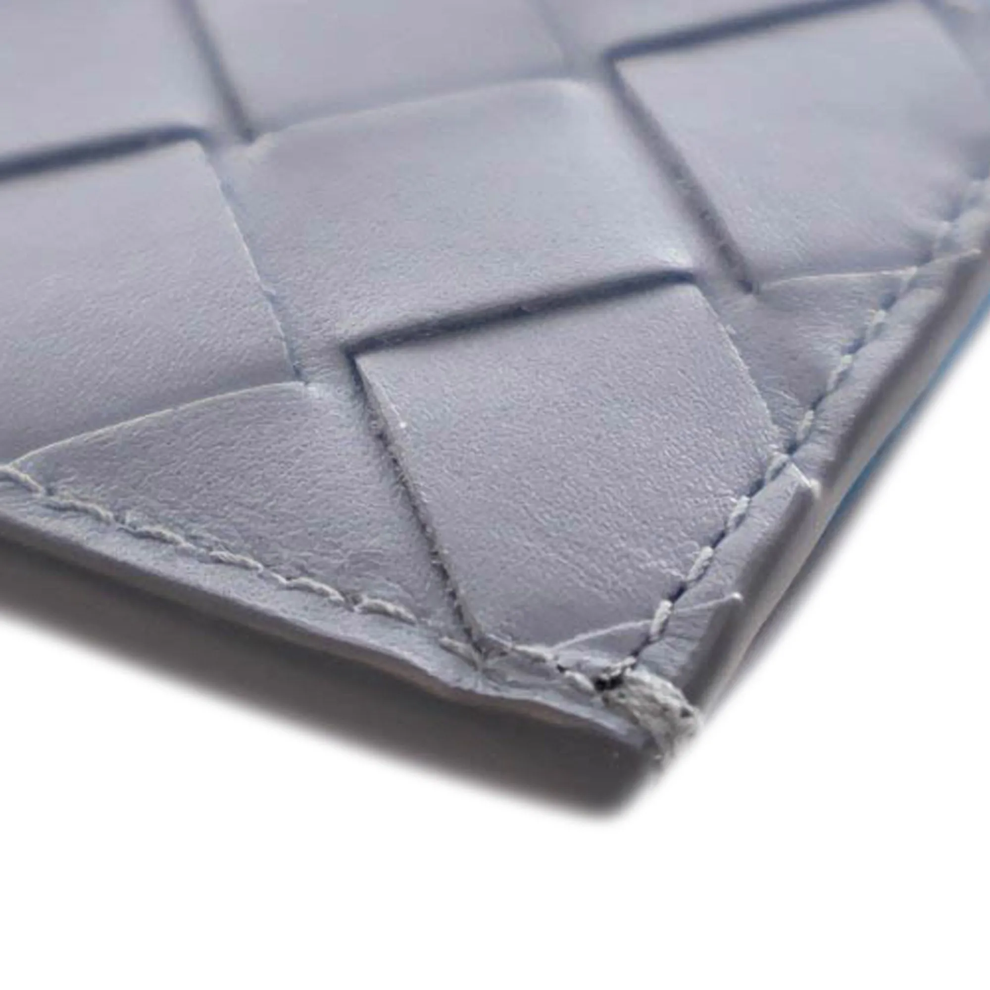 Bottega Veneta Bicolor Nappa Intrecciato Card Holder Gray