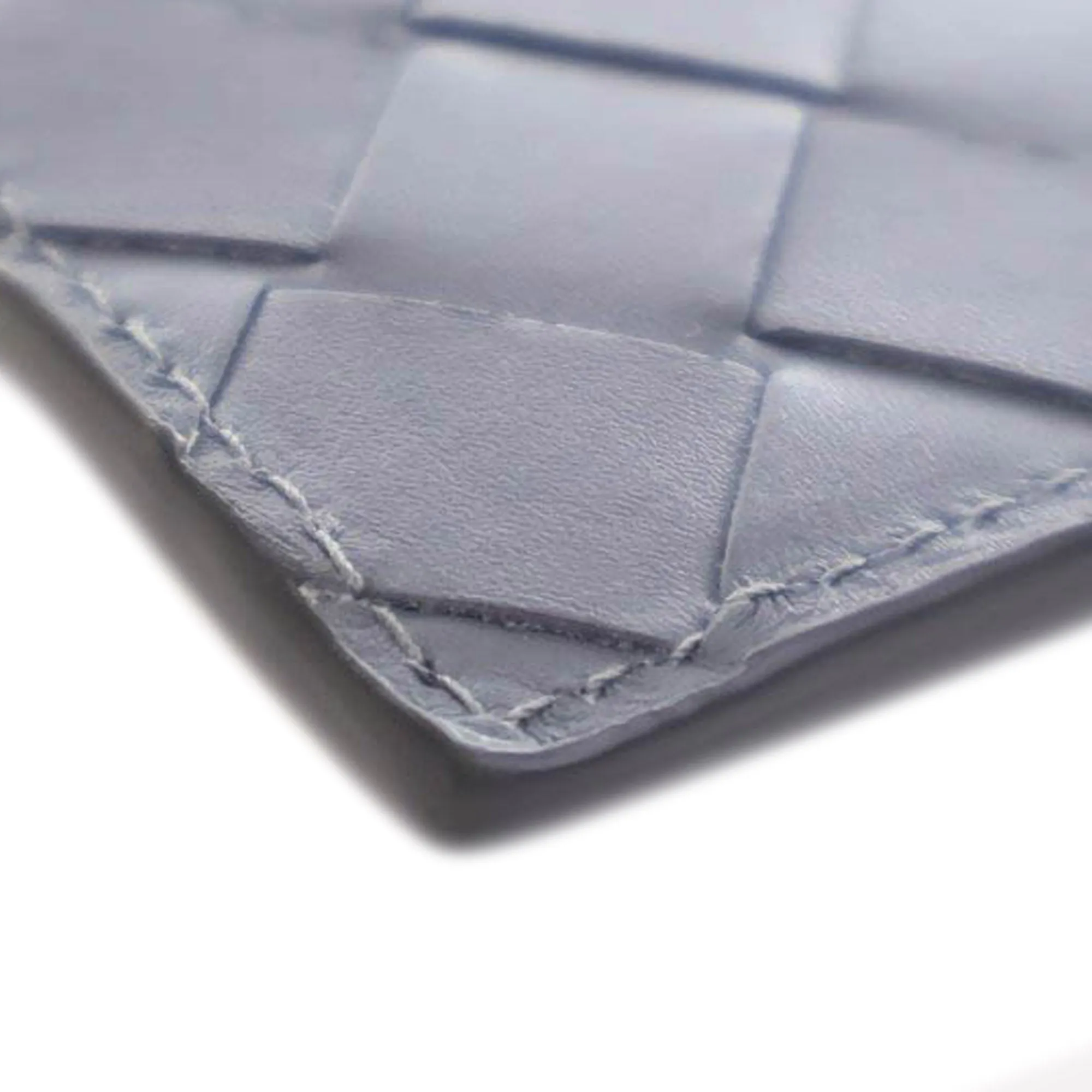Bottega Veneta Bicolor Nappa Intrecciato Card Holder Gray