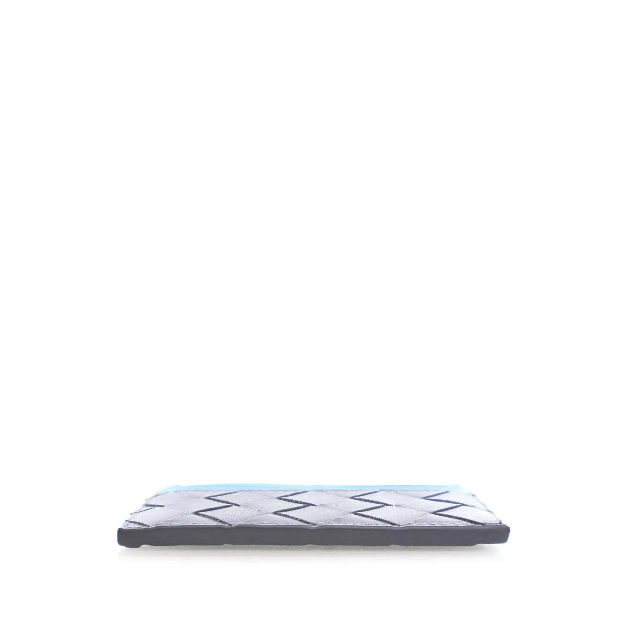 Bottega Veneta Bicolor Nappa Intrecciato Card Holder Gray