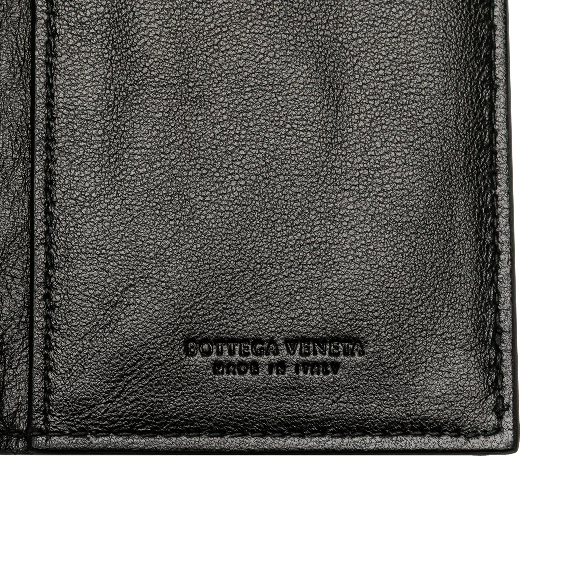 Bottega Veneta Nappa Intrecciato Bifold Card Case Black