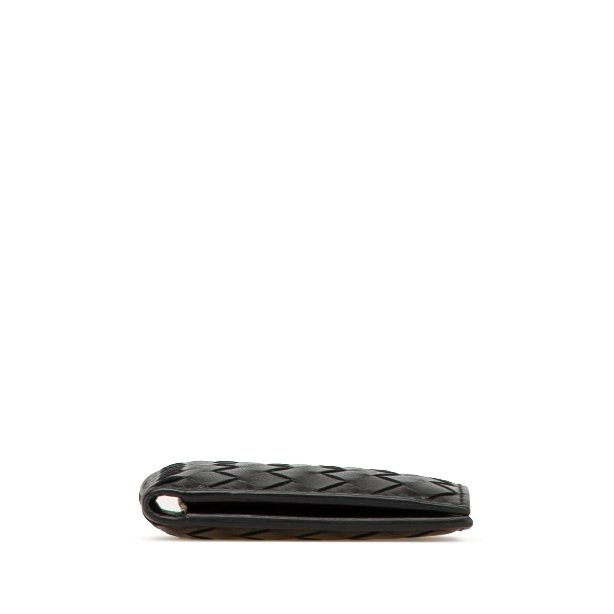 Bottega Veneta Nappa Intrecciato Bifold Card Case Black