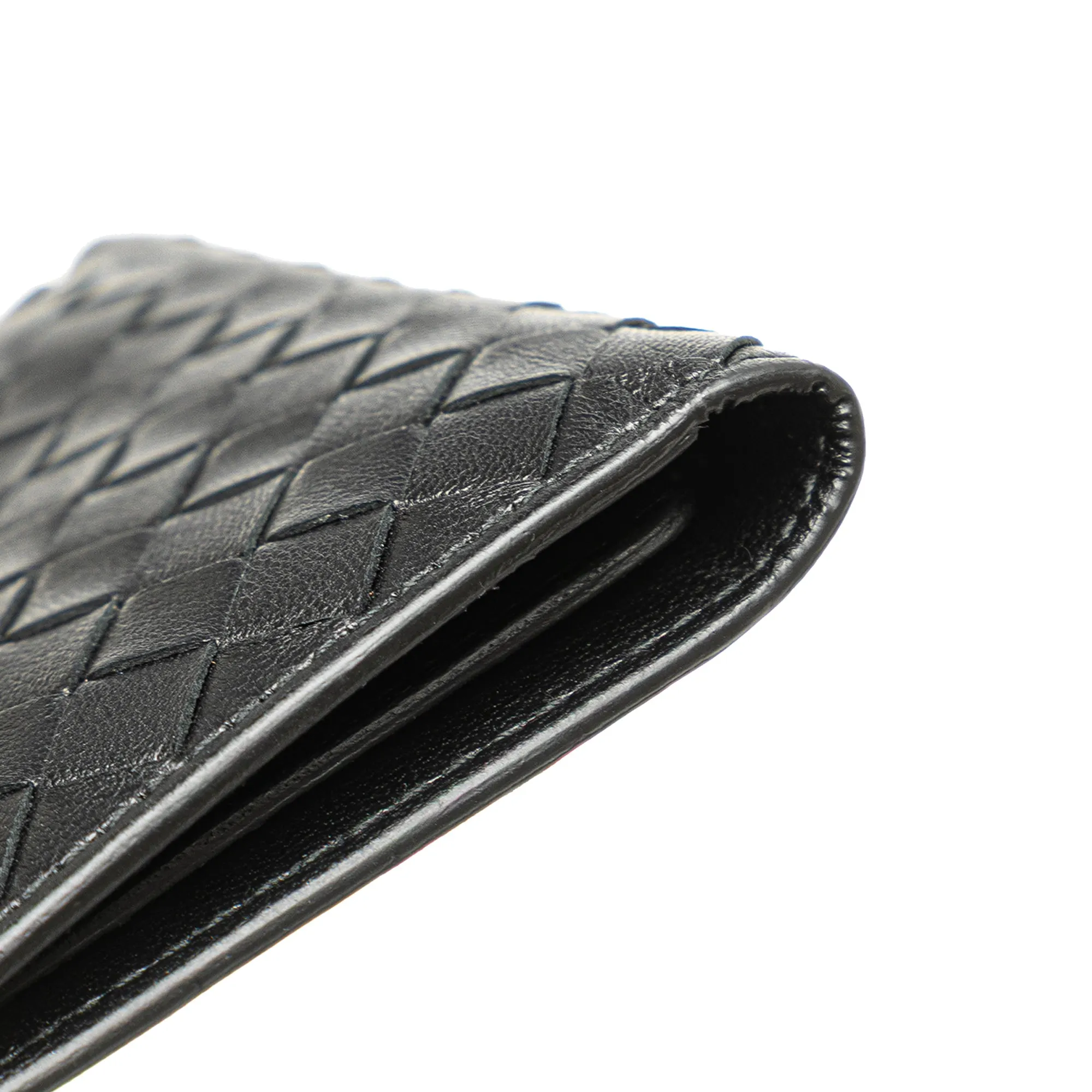 Bottega Veneta Nappa Intrecciato Bifold Card Case Black