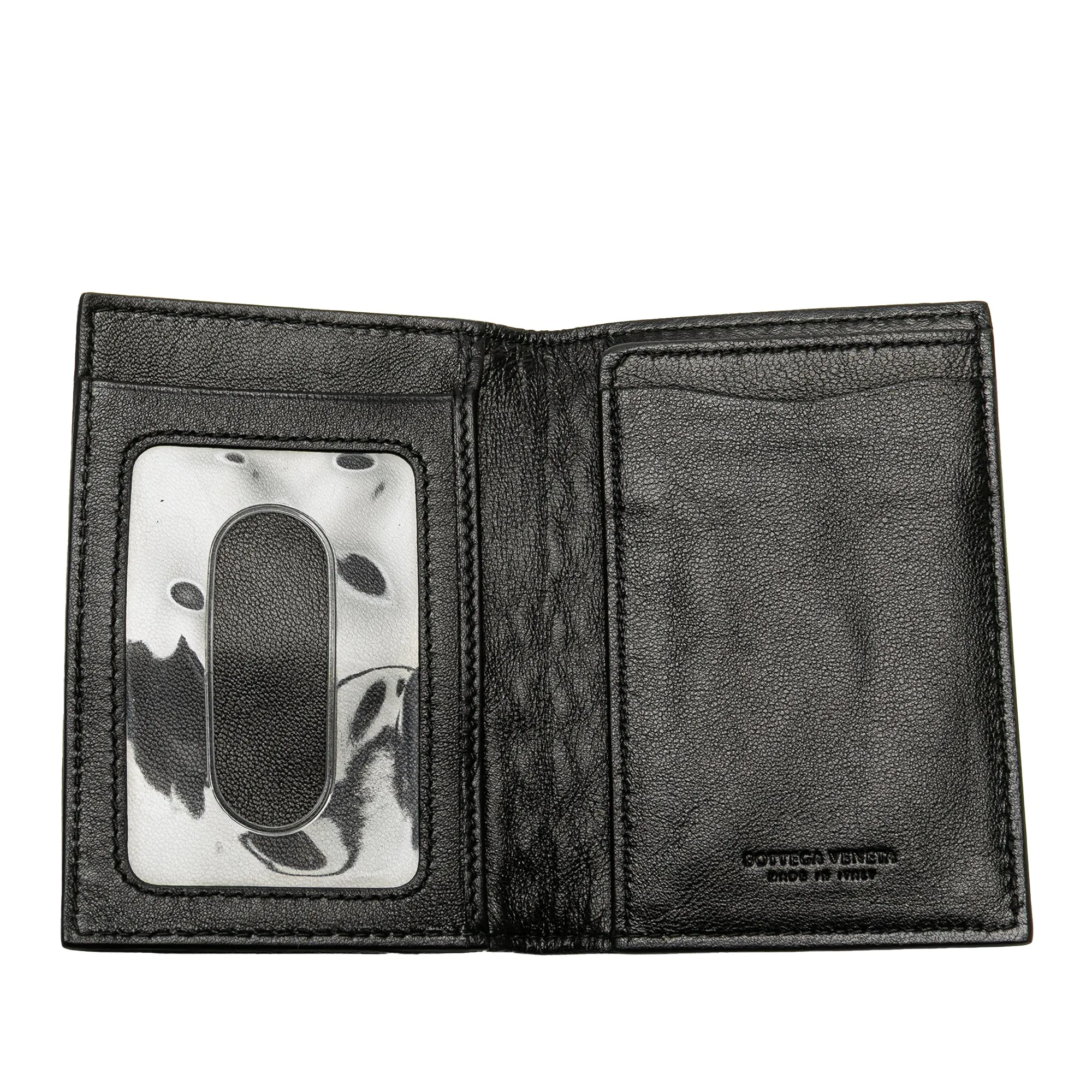 Bottega Veneta Nappa Intrecciato Bifold Card Case Black
