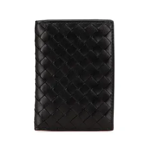 Bottega Veneta Nappa Intrecciato Bifold Card Case Black