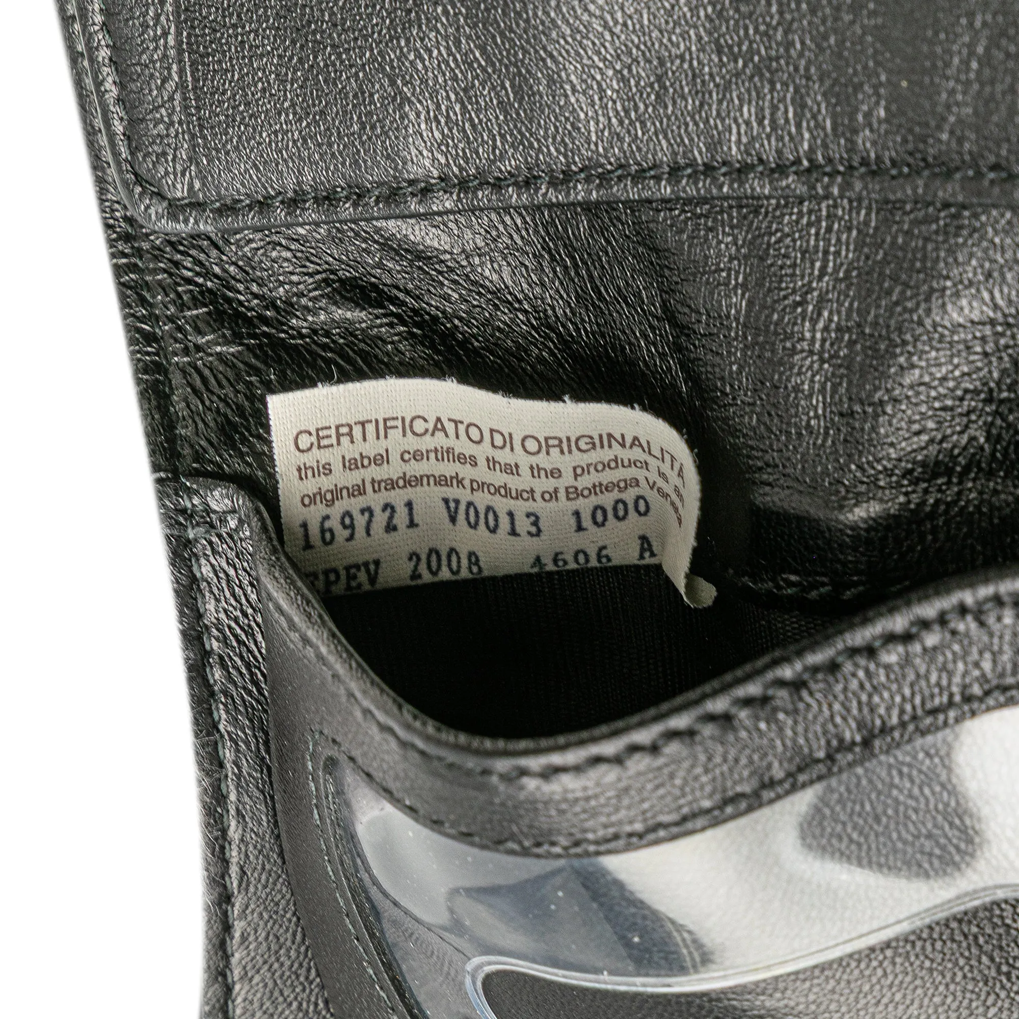 Bottega Veneta Nappa Intrecciato Bifold Card Case Black