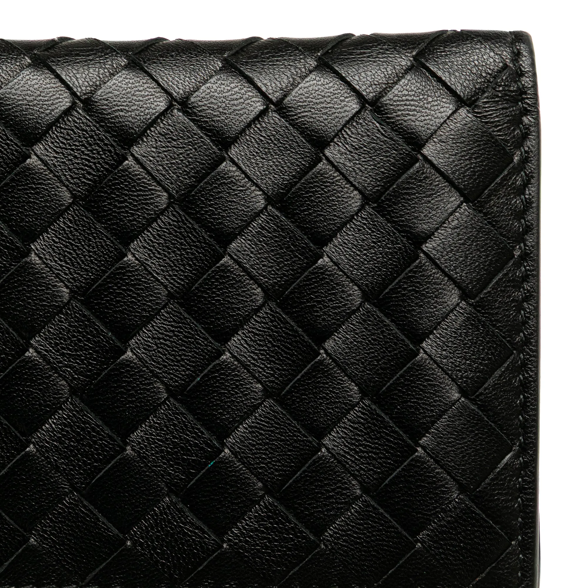 Bottega Veneta Nappa Intrecciato Bifold Card Case Black