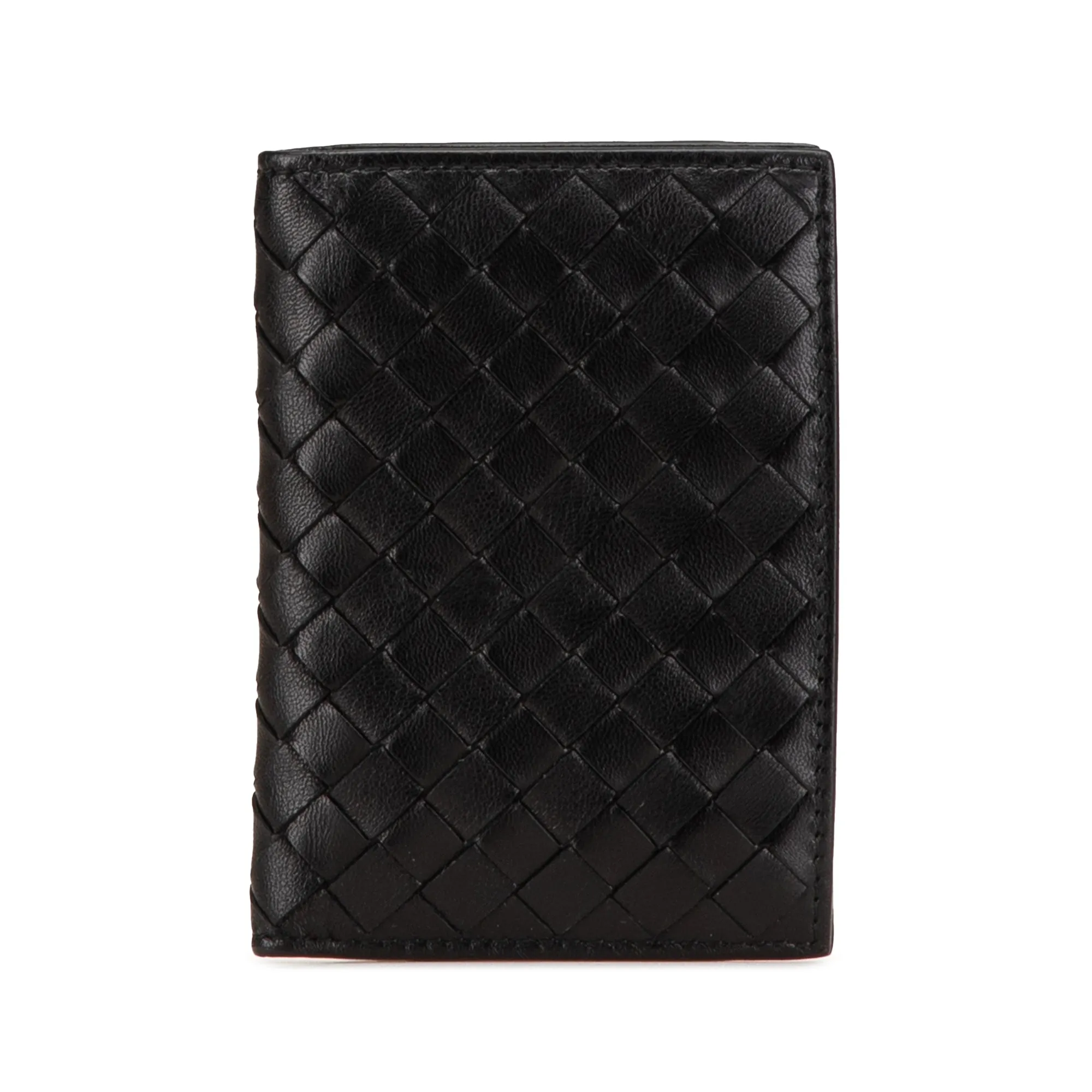 Bottega Veneta Nappa Intrecciato Bifold Card Case Black