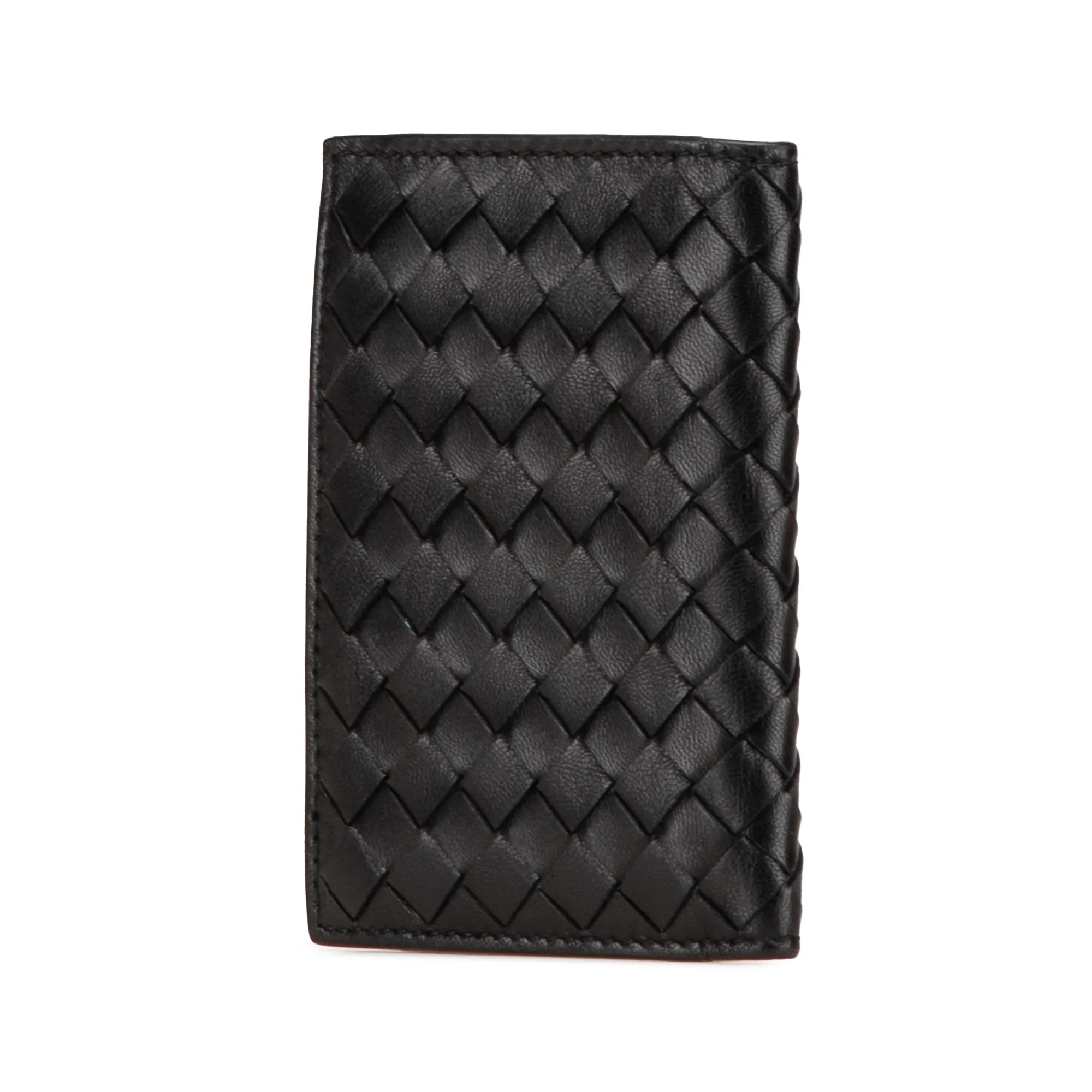 Bottega Veneta Nappa Intrecciato Bifold Card Case Black