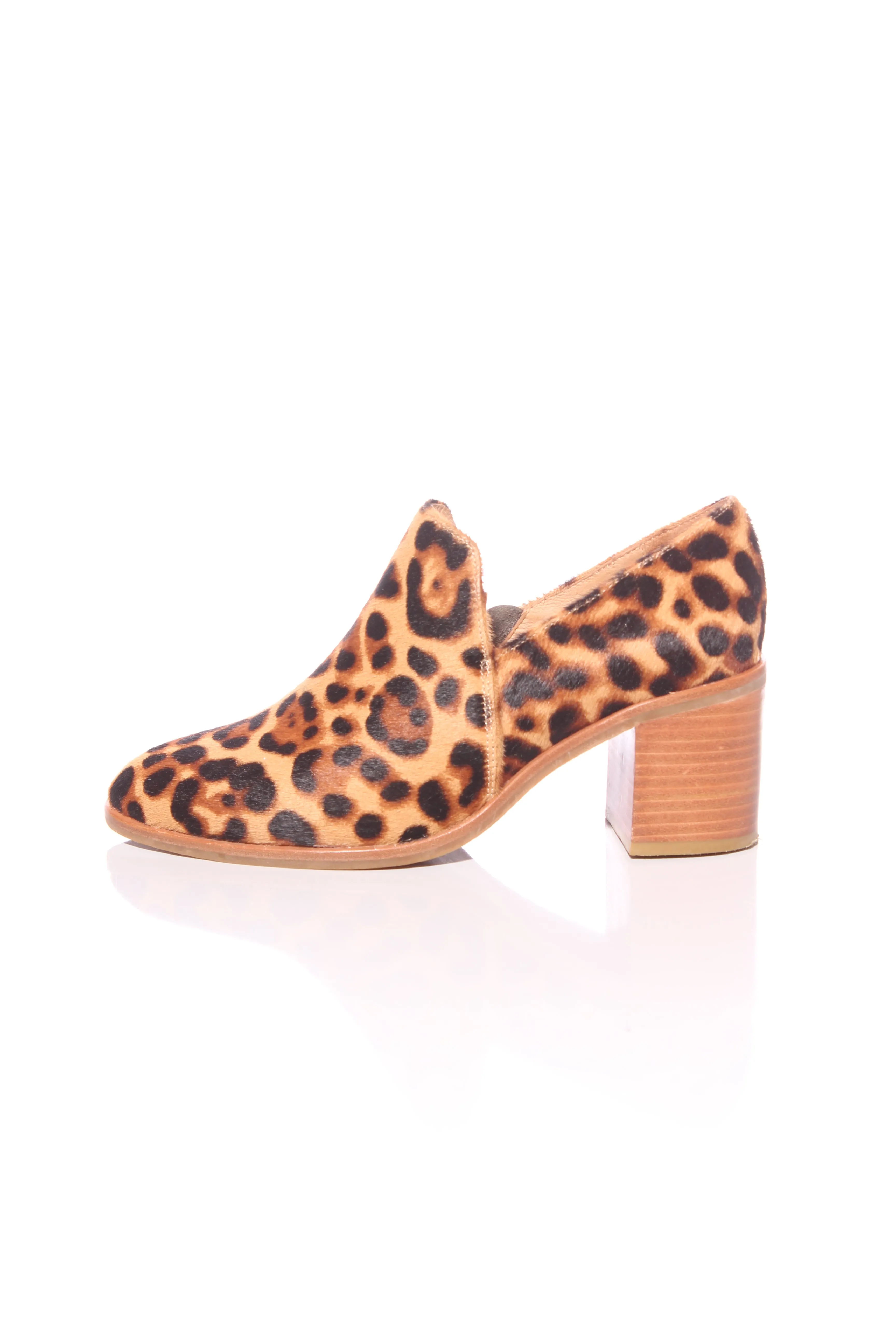 BRESLEY "Solo" Leopard pony fur heels! 38