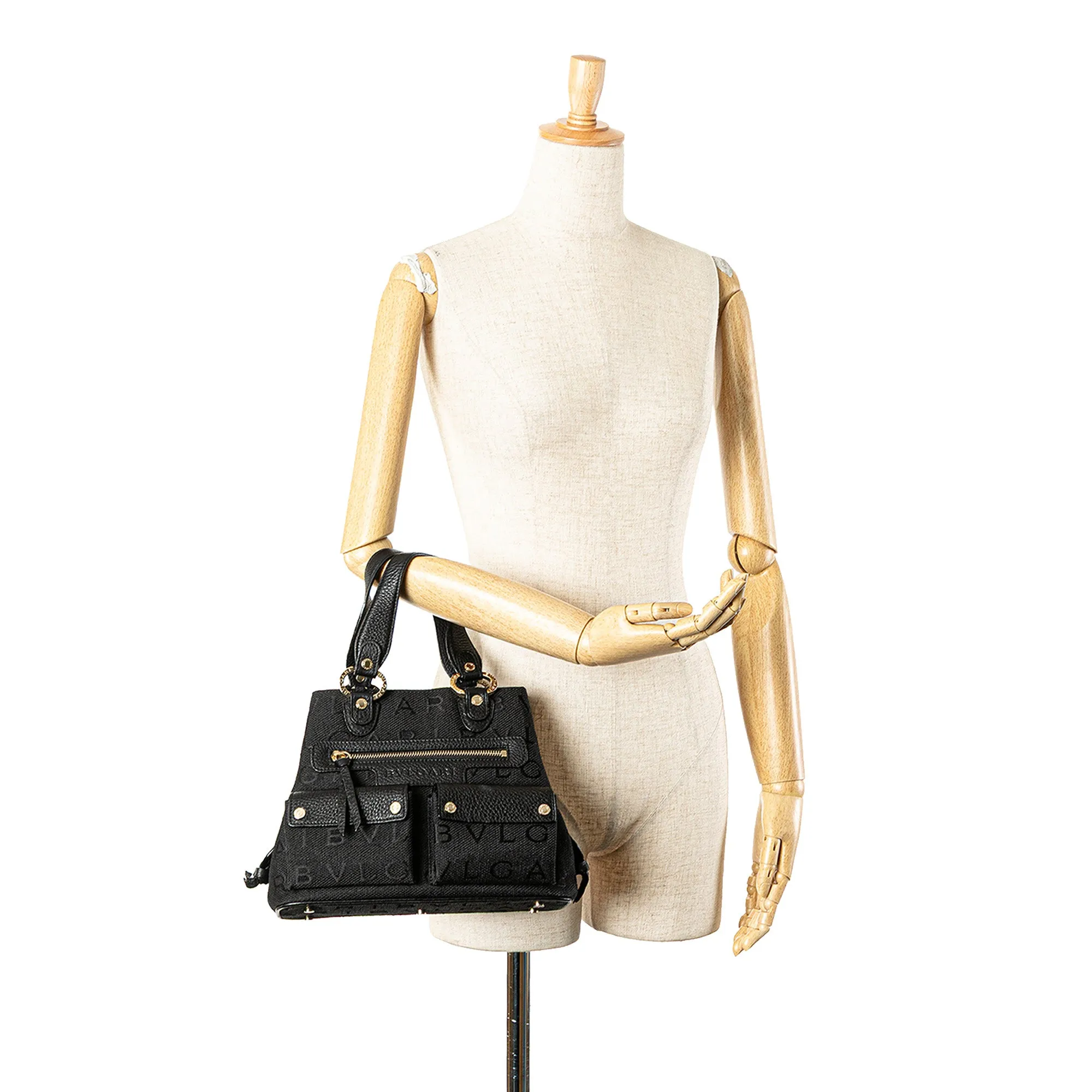 Bvlgari Logomania Canvas Handbag Black