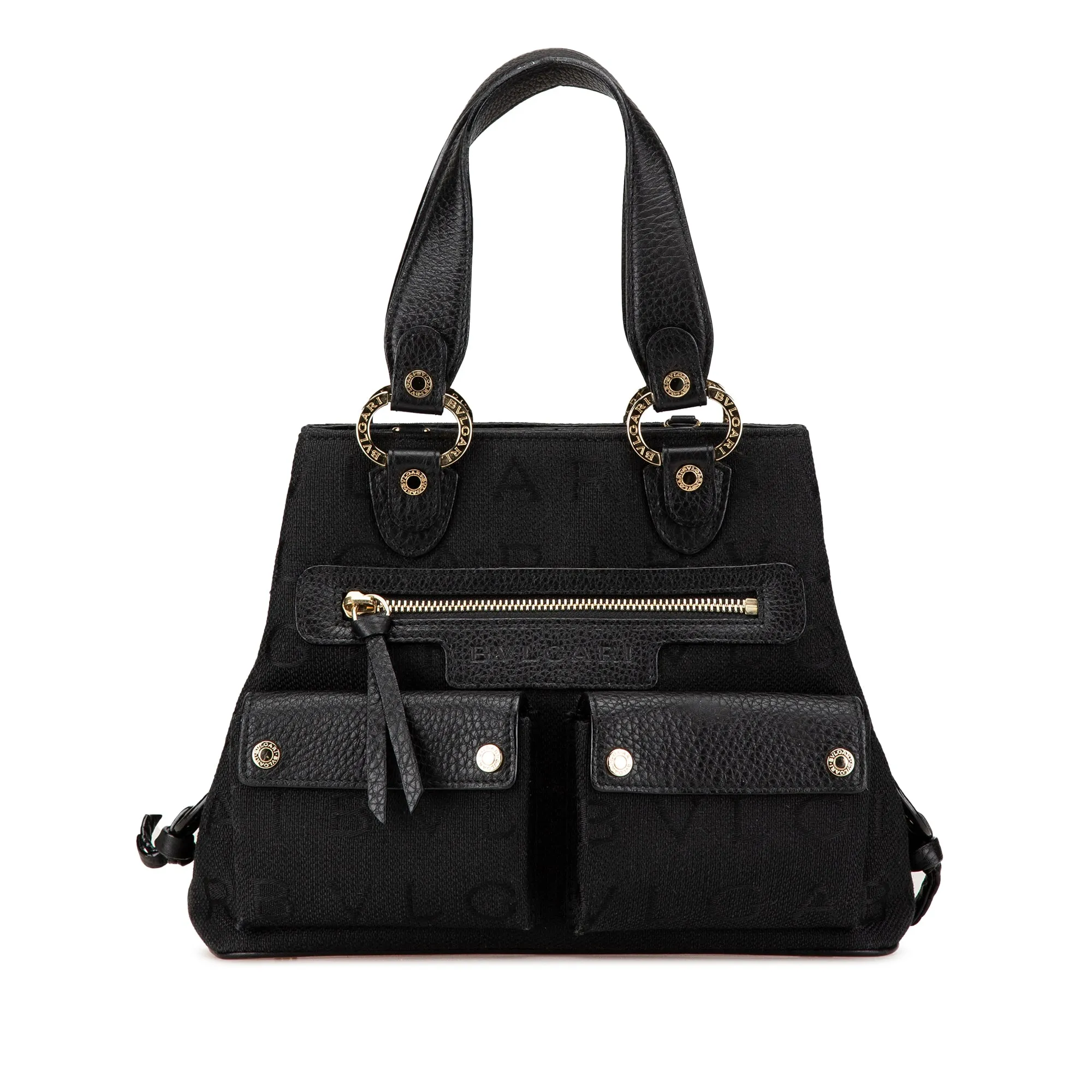 Bvlgari Logomania Canvas Handbag Black