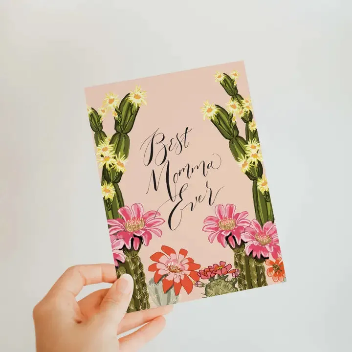 Cactus Bloom Momma Greeting Card