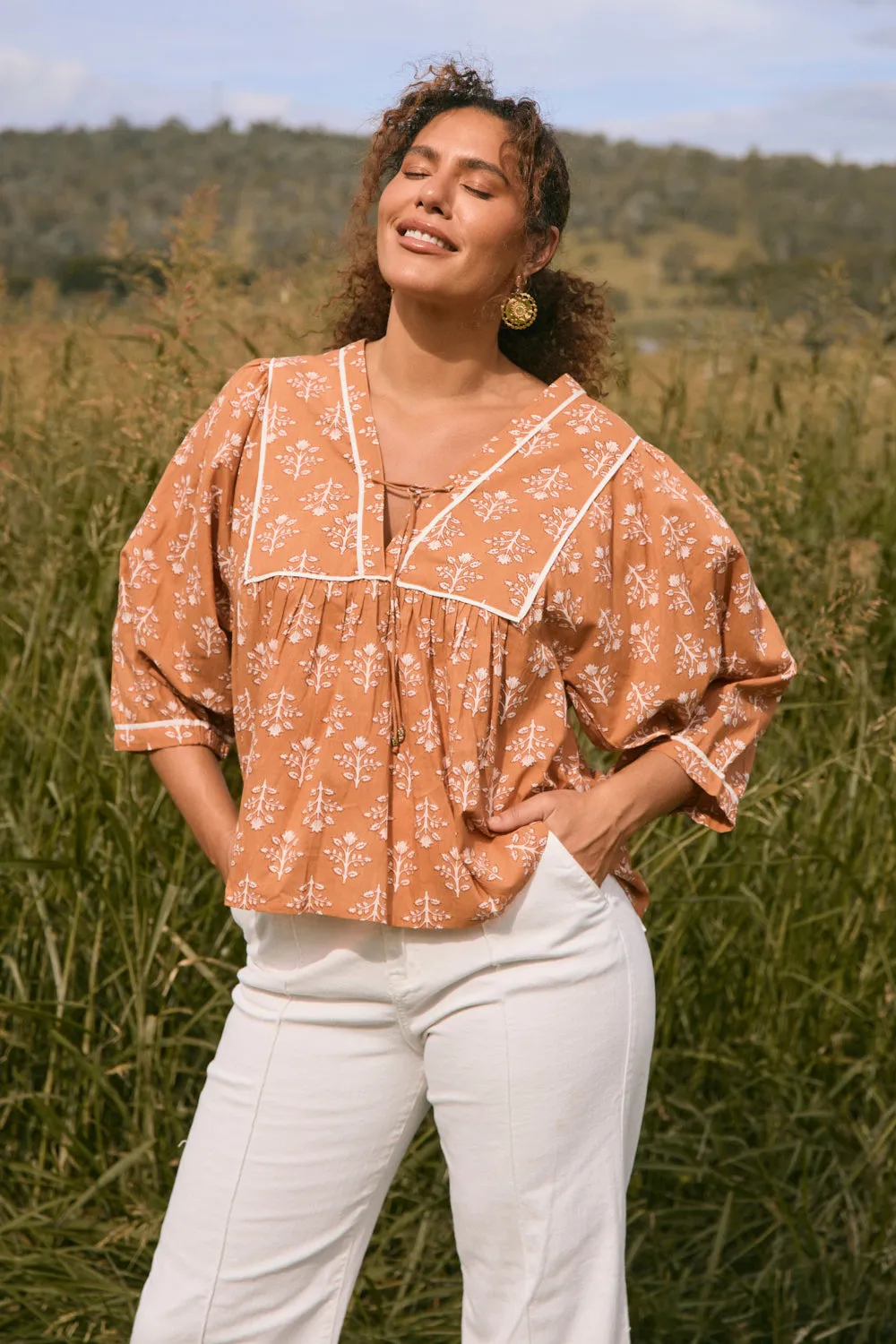 Cairo Boho Blouse in Millefiori Adrift