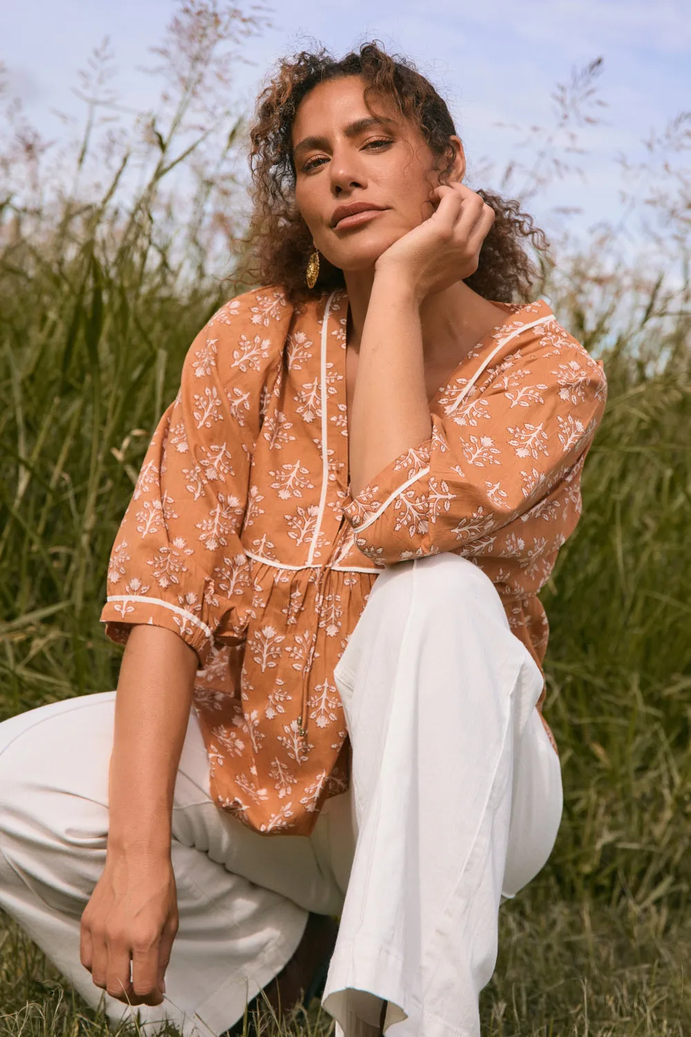 Cairo Boho Blouse in Millefiori Adrift