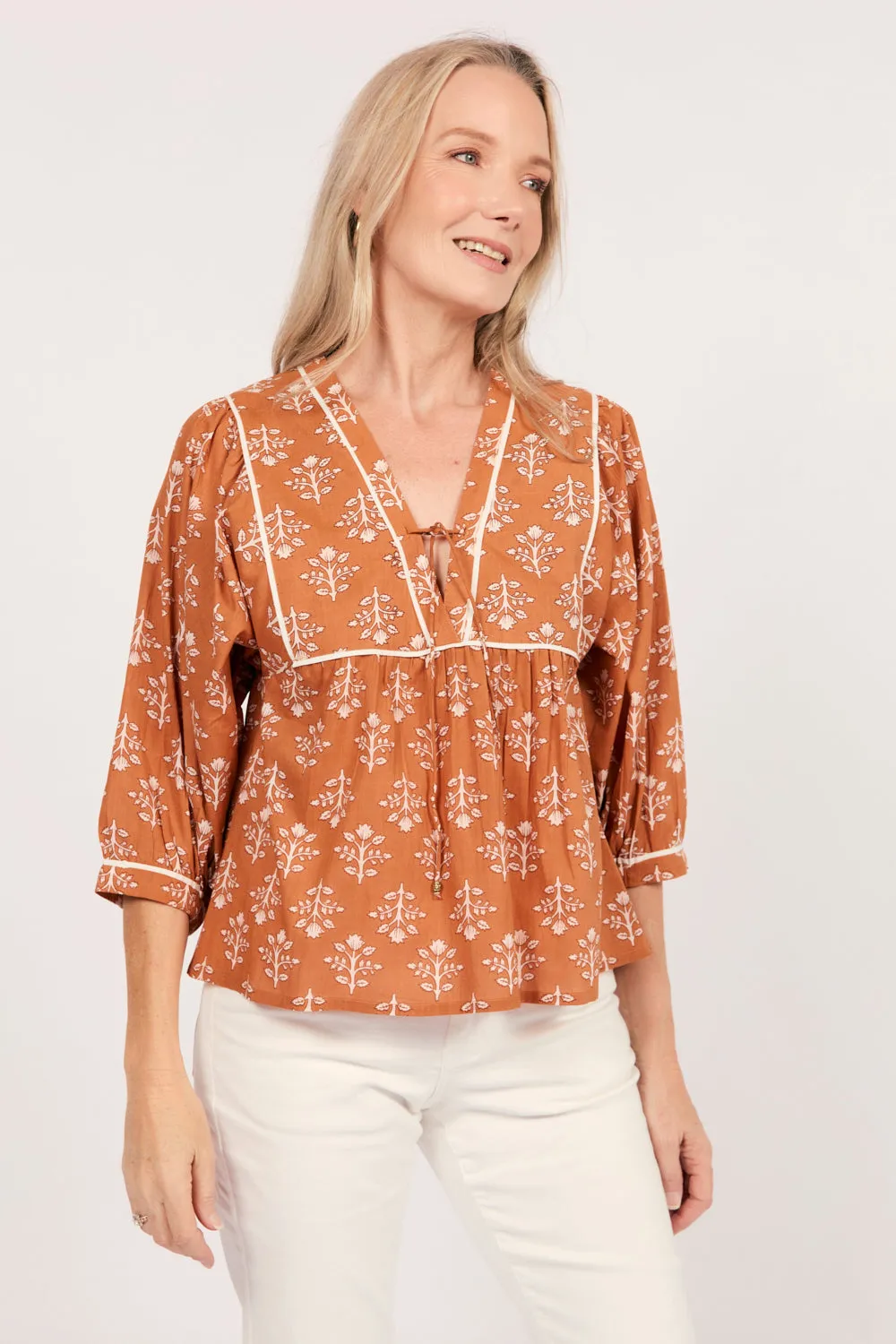 Cairo Boho Blouse in Millefiori Adrift