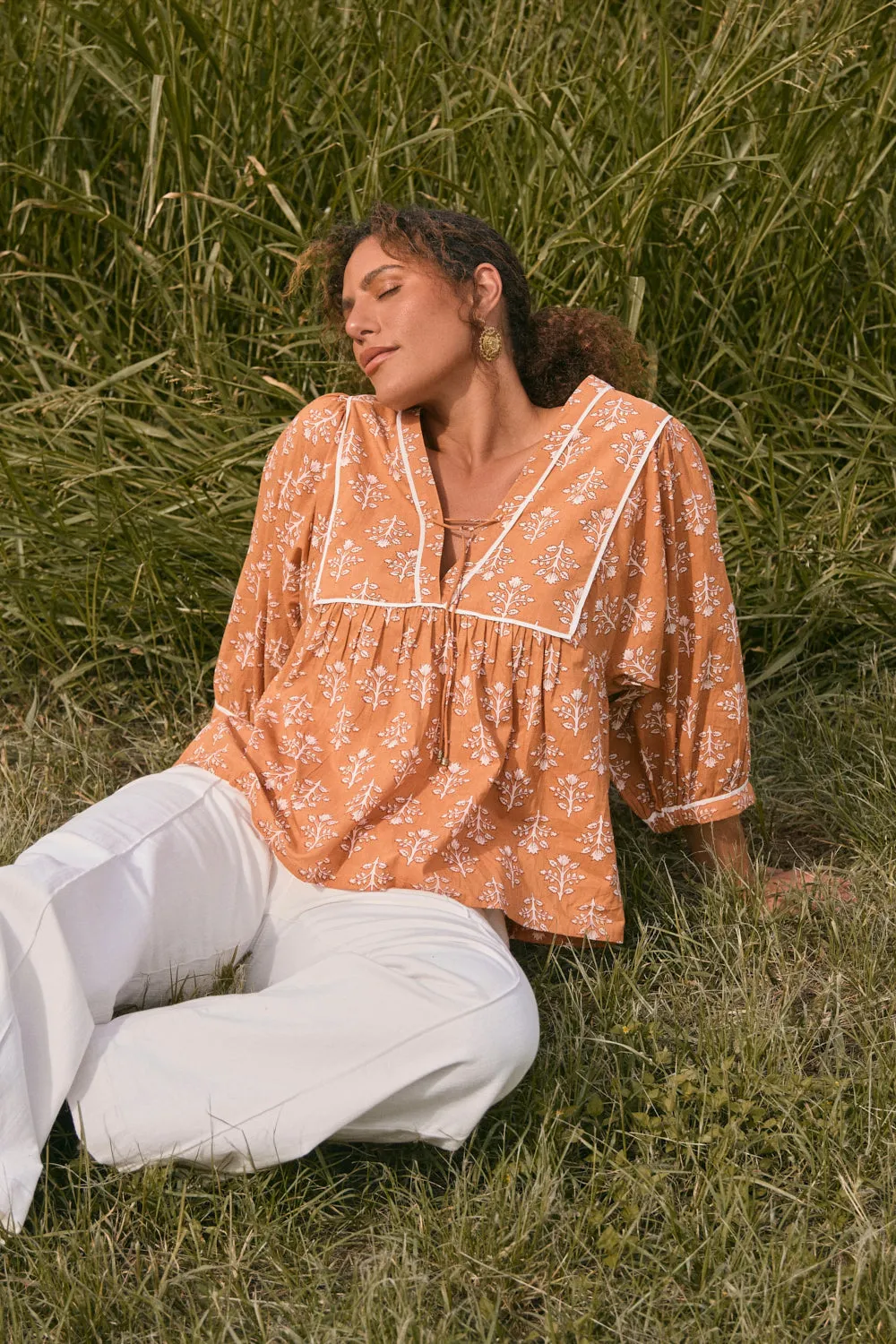 Cairo Boho Blouse in Millefiori Adrift