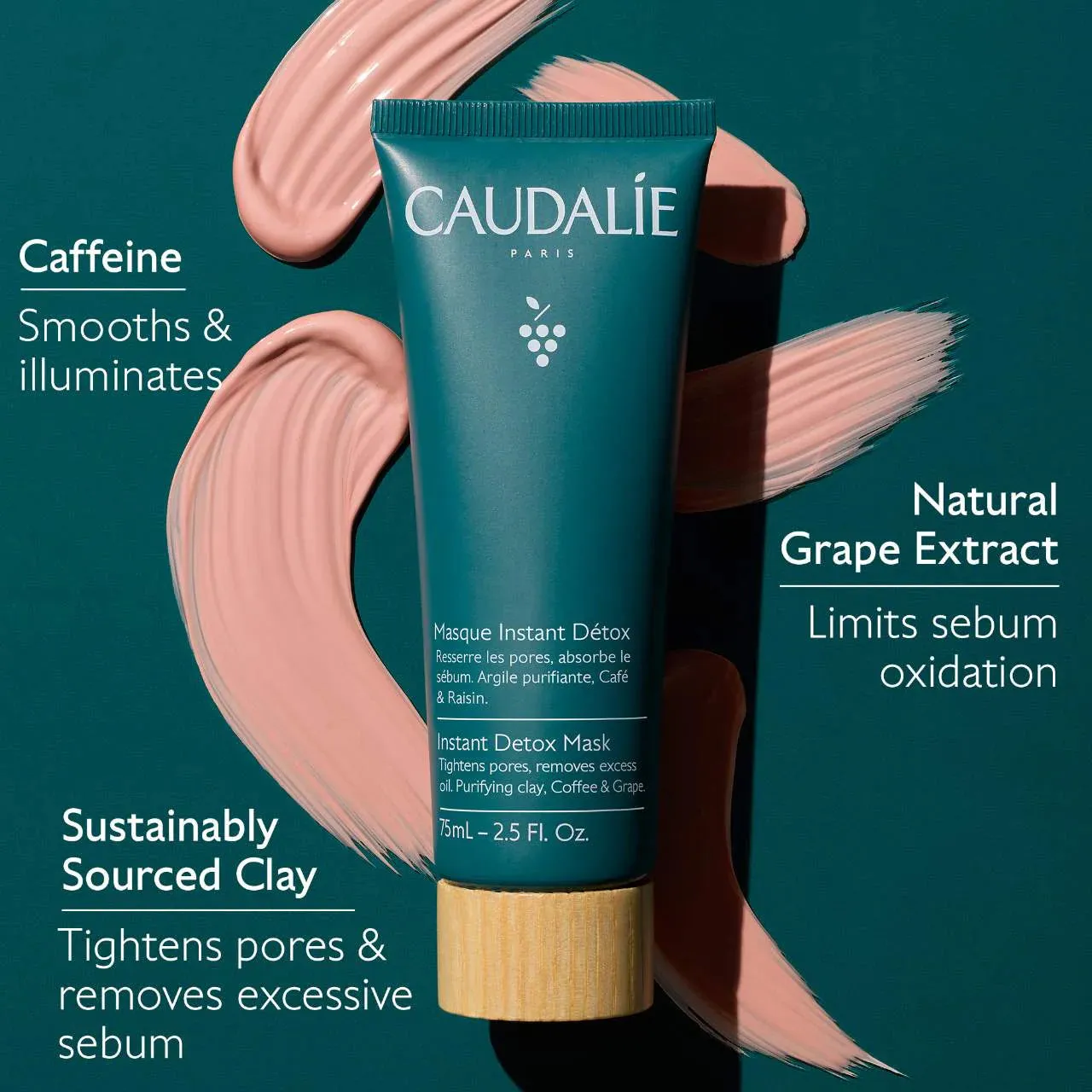Caudalie  Pore Minimizing Instant Detox Mask Mini 35ml NWOB