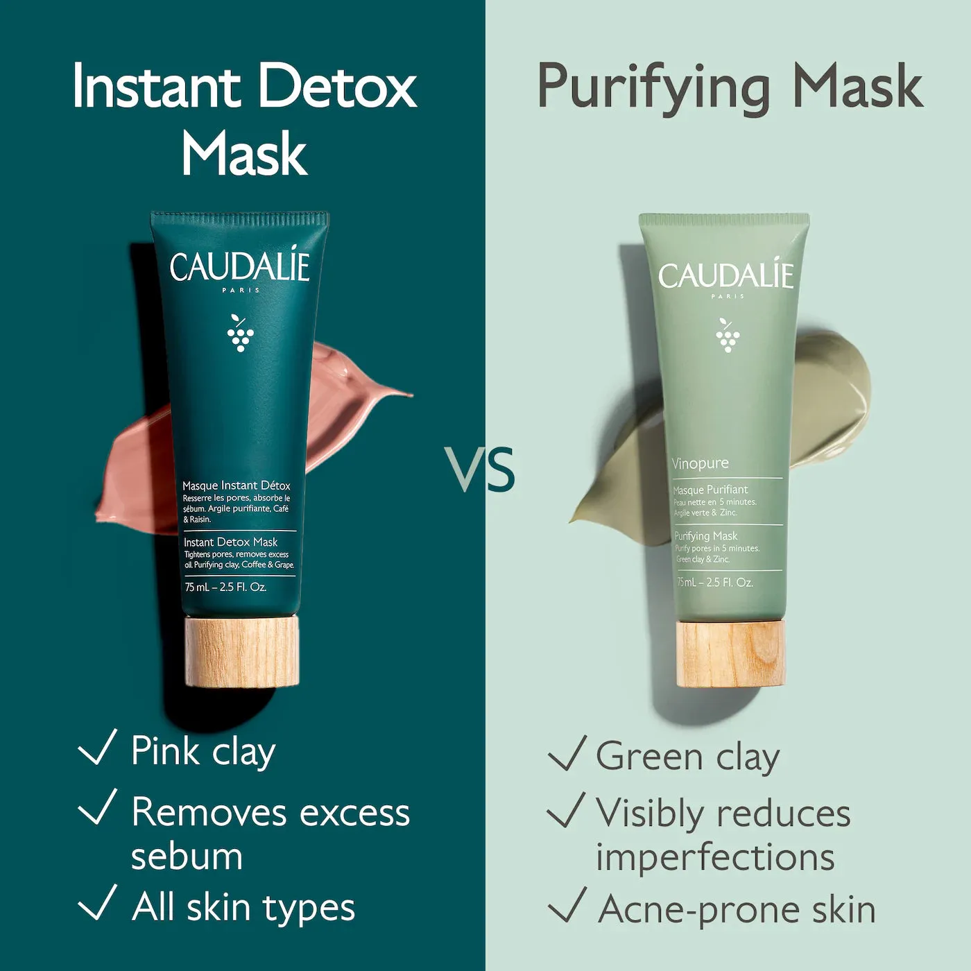 Caudalie  Pore Minimizing Instant Detox Mask Mini 35ml NWOB