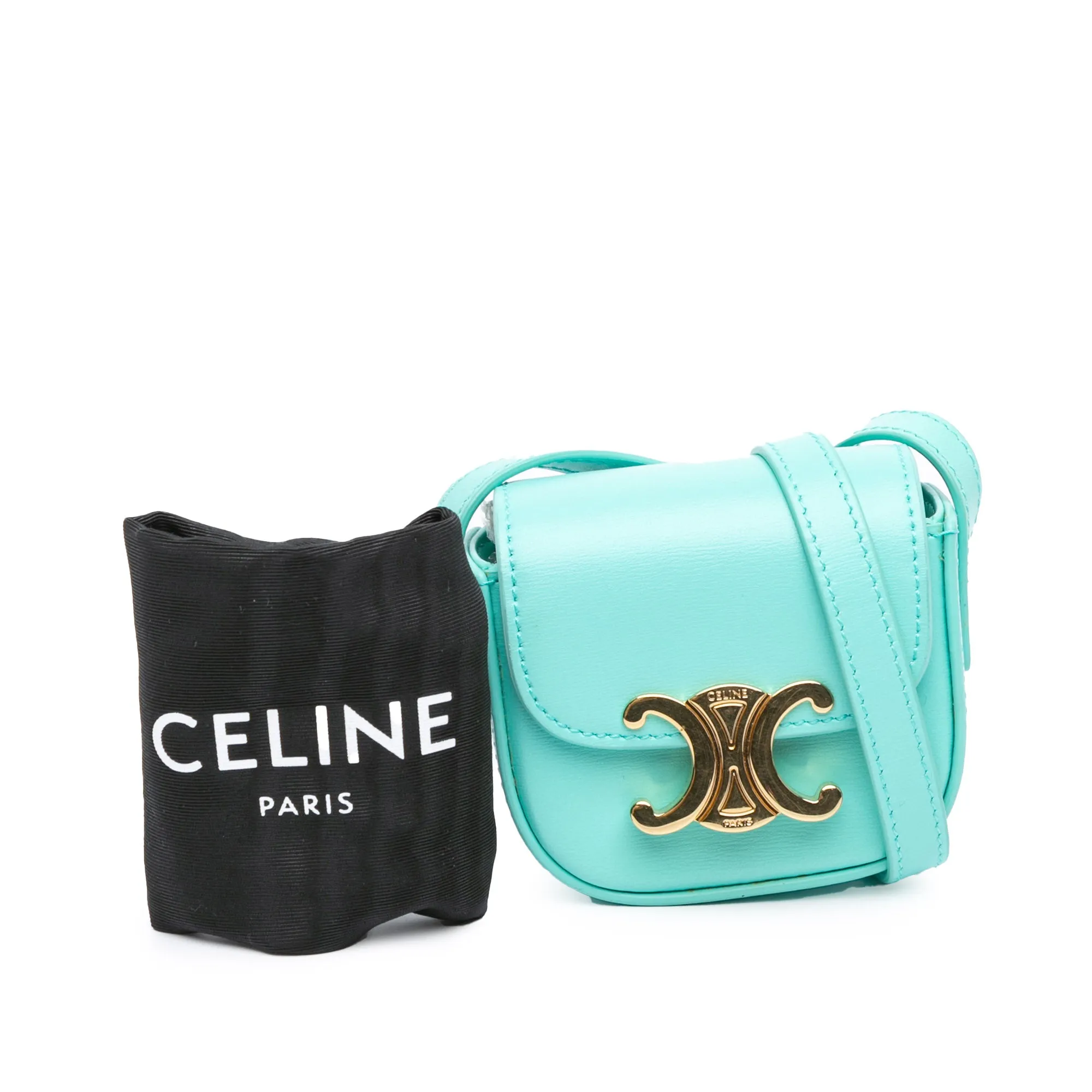 Celine Mini Shiny Calfskin Triomphe Crossbody