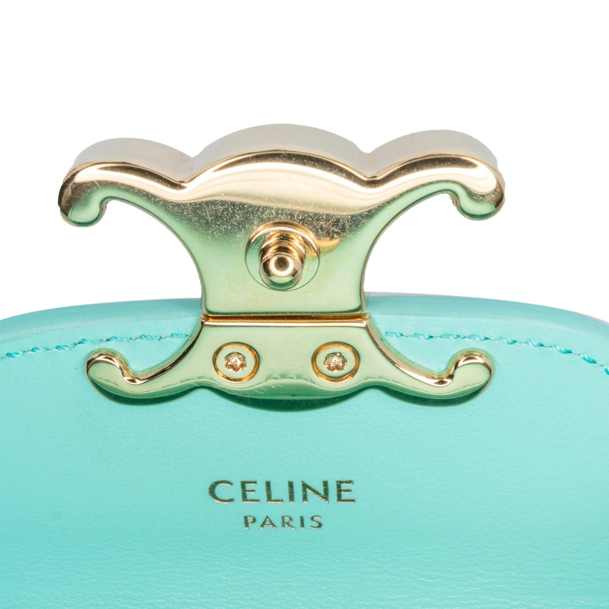 Celine Mini Shiny Calfskin Triomphe Crossbody