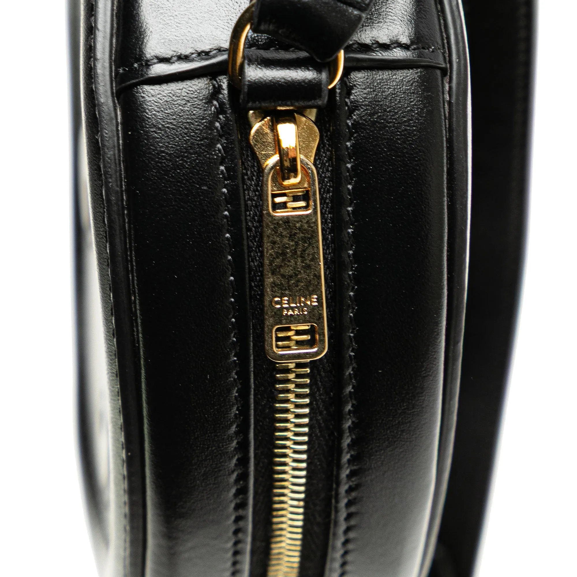 Celine Small Calfskin Cuir Triomphe Oval Crossbody Black