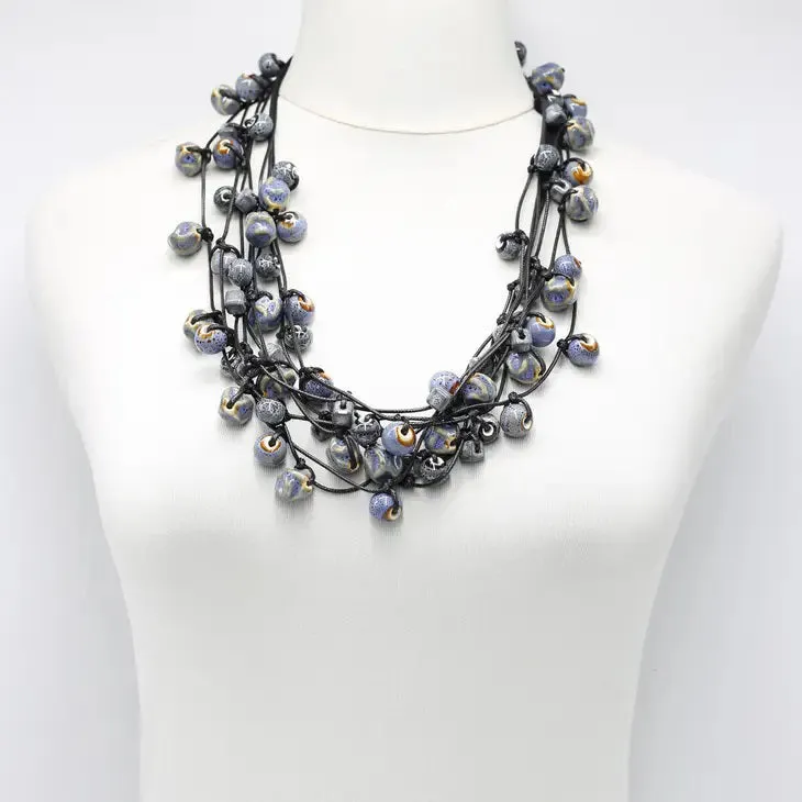 CERAMIC BEAD NECKLACE 4 STRAND