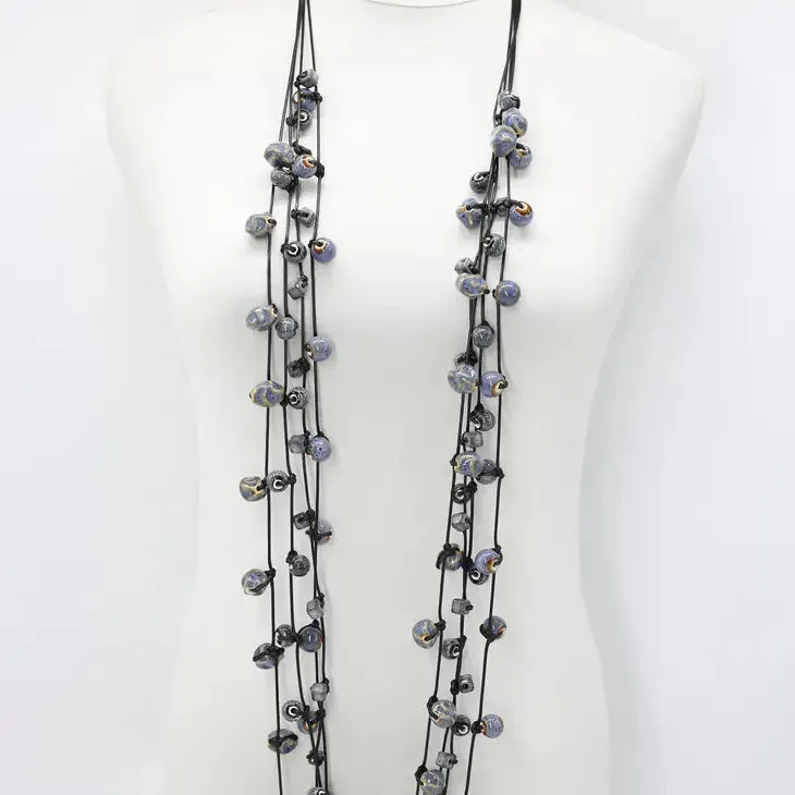 CERAMIC BEAD NECKLACE 4 STRAND