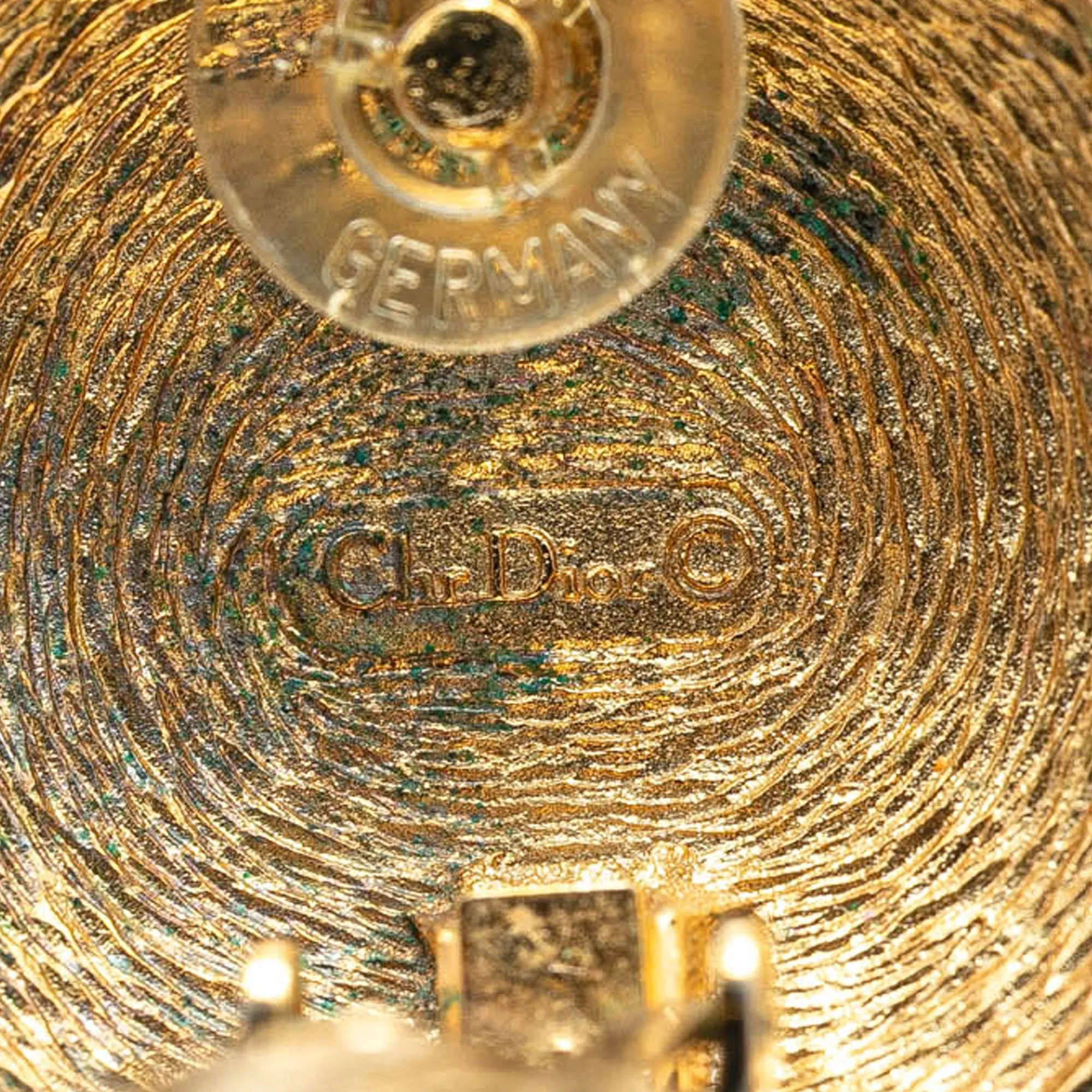 Dior Gold Plated CD Logo Round Clip On Earrings Gold