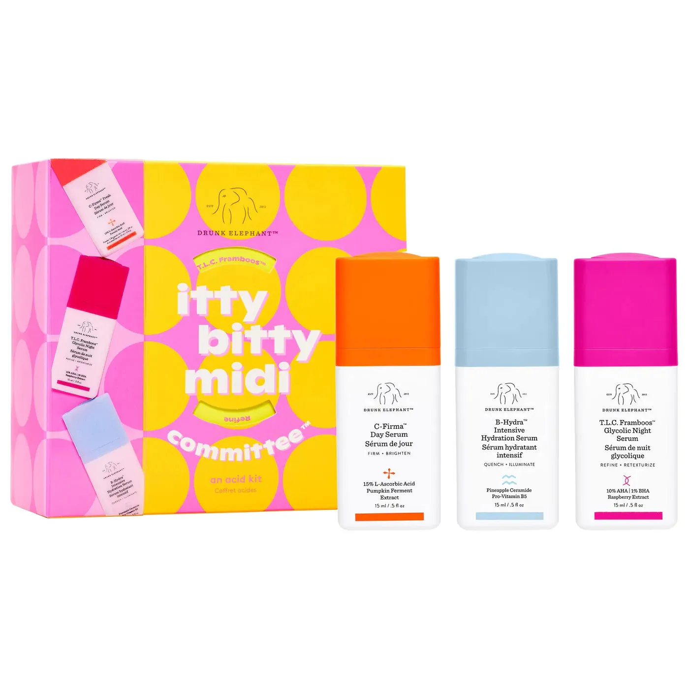 Drunk Elephant  Itty Bitty Midi Committee Serum Trio NIB