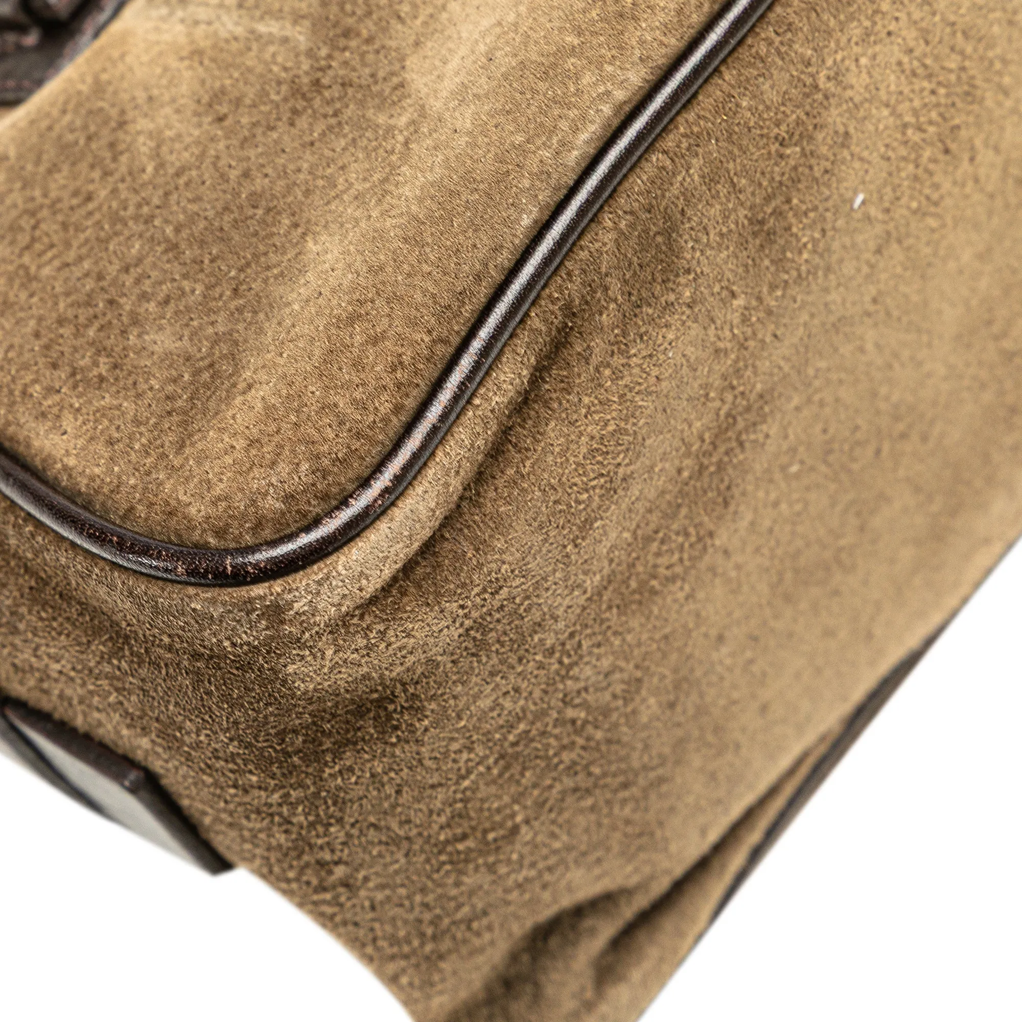 Fendi Suede Shoulder Bag Brown
