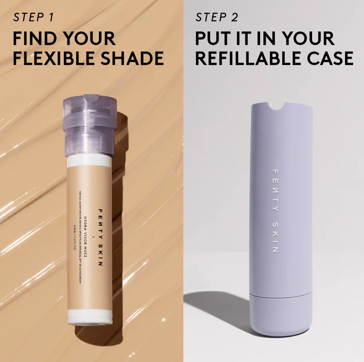Fenty Beauty by Rihanna Hydra Vizor Huez Tinted Moisturizer SPF 30 Sunscreen Refill - 8 NIB