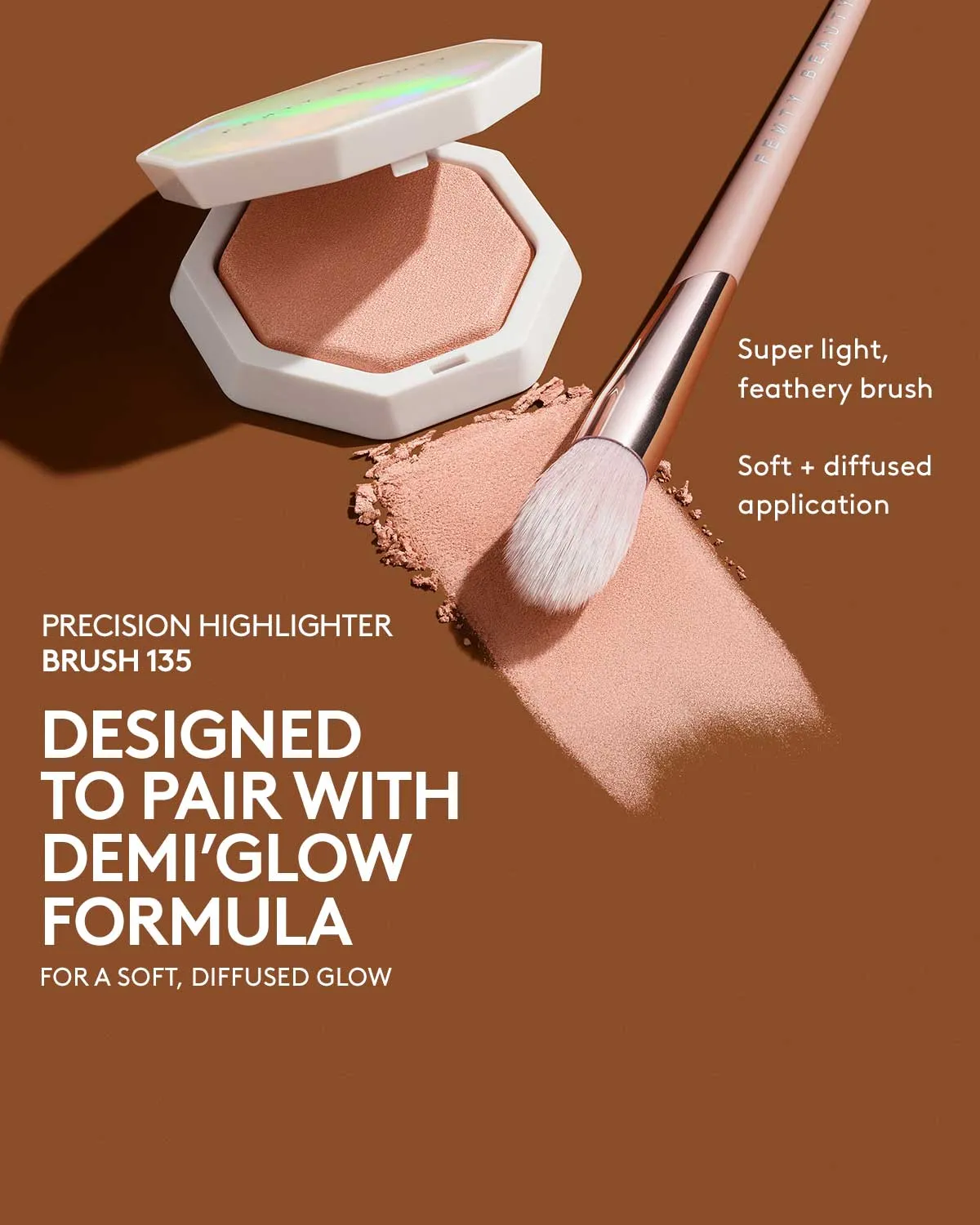 Fenty Beauty Precision Highlighter Brush 135 NIB