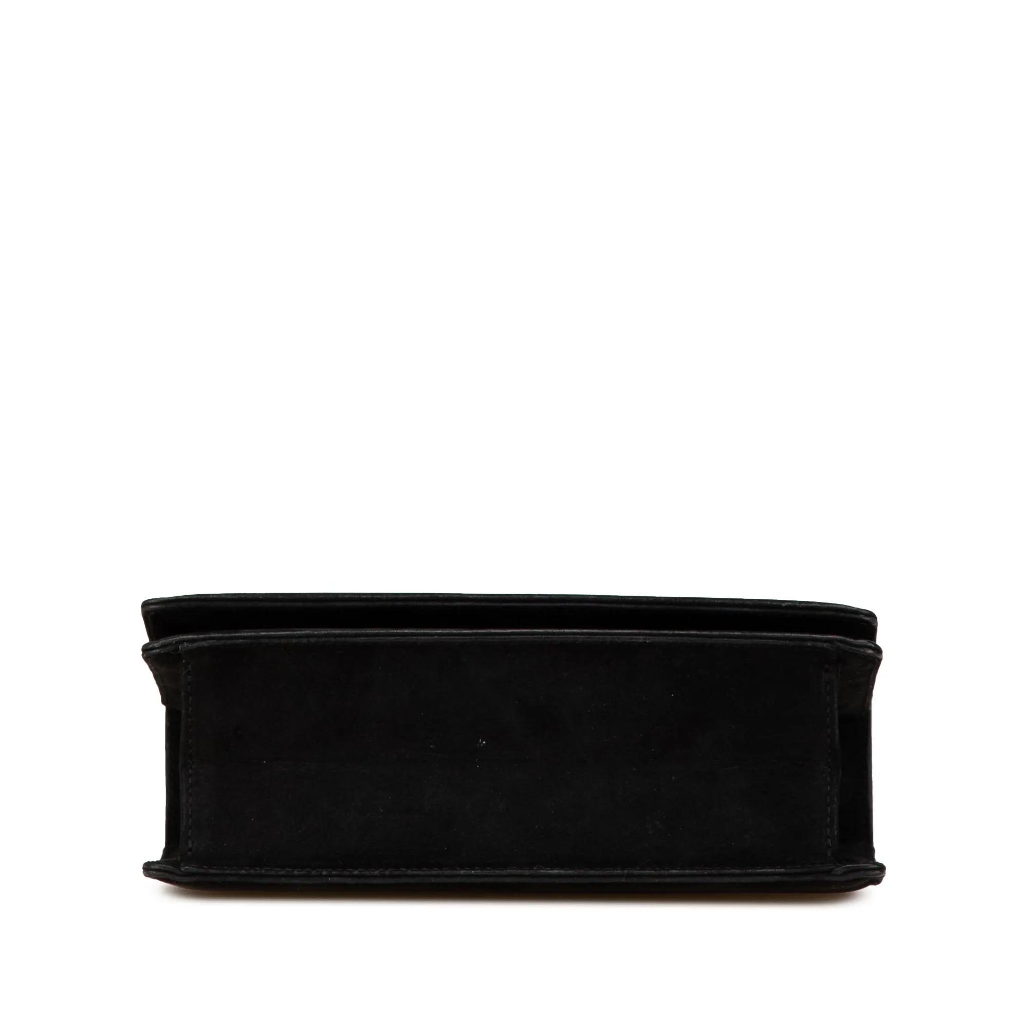 Ferragamo Suede Metal Top Handle Bag Black