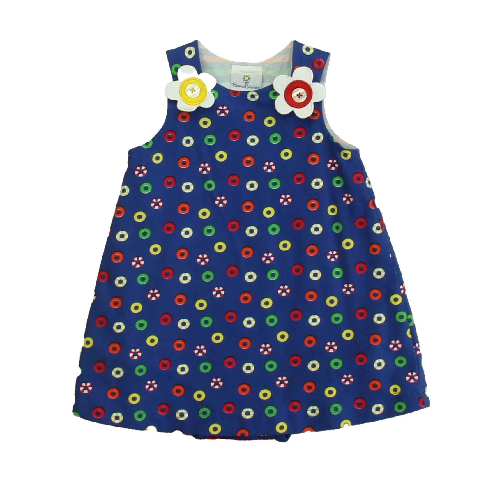 Florence Eiseman Girls Blue Circles Dress
