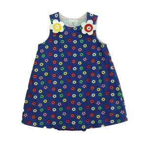 Florence Eiseman Girls Blue Circles Dress