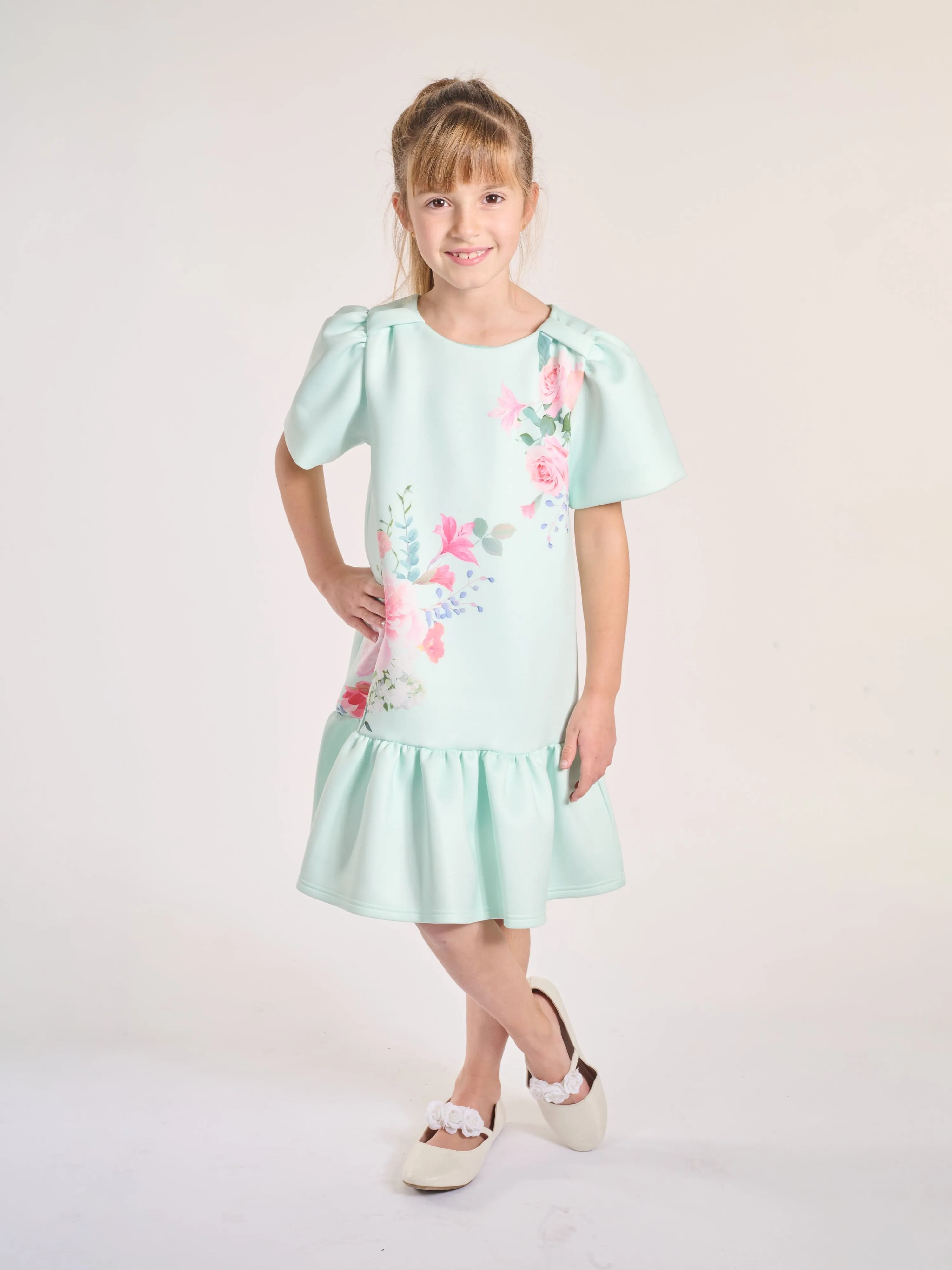 Girls Spring Breeze Dress in Green