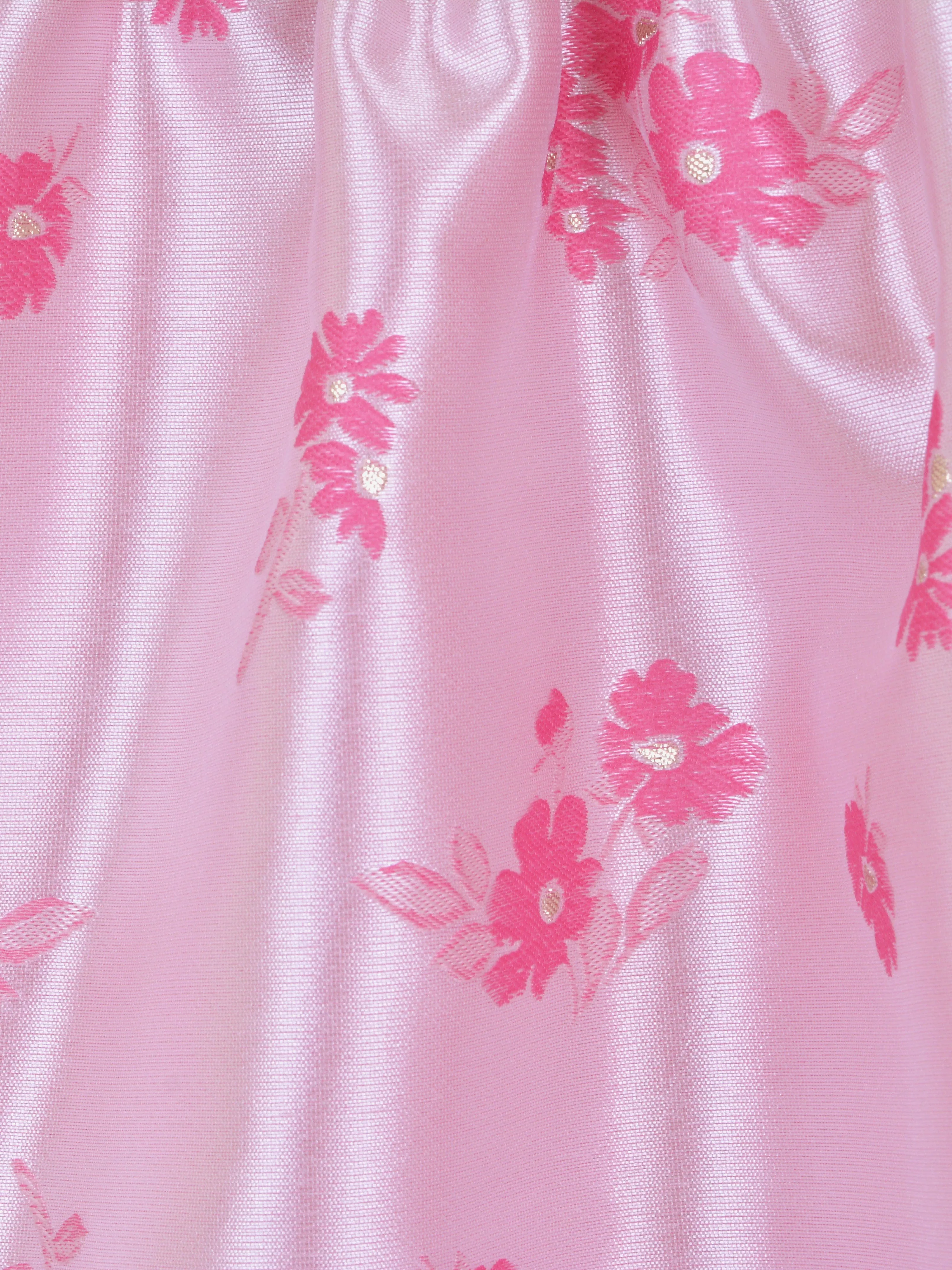 Girls Twisted Sleeve High Low Dress in Pink