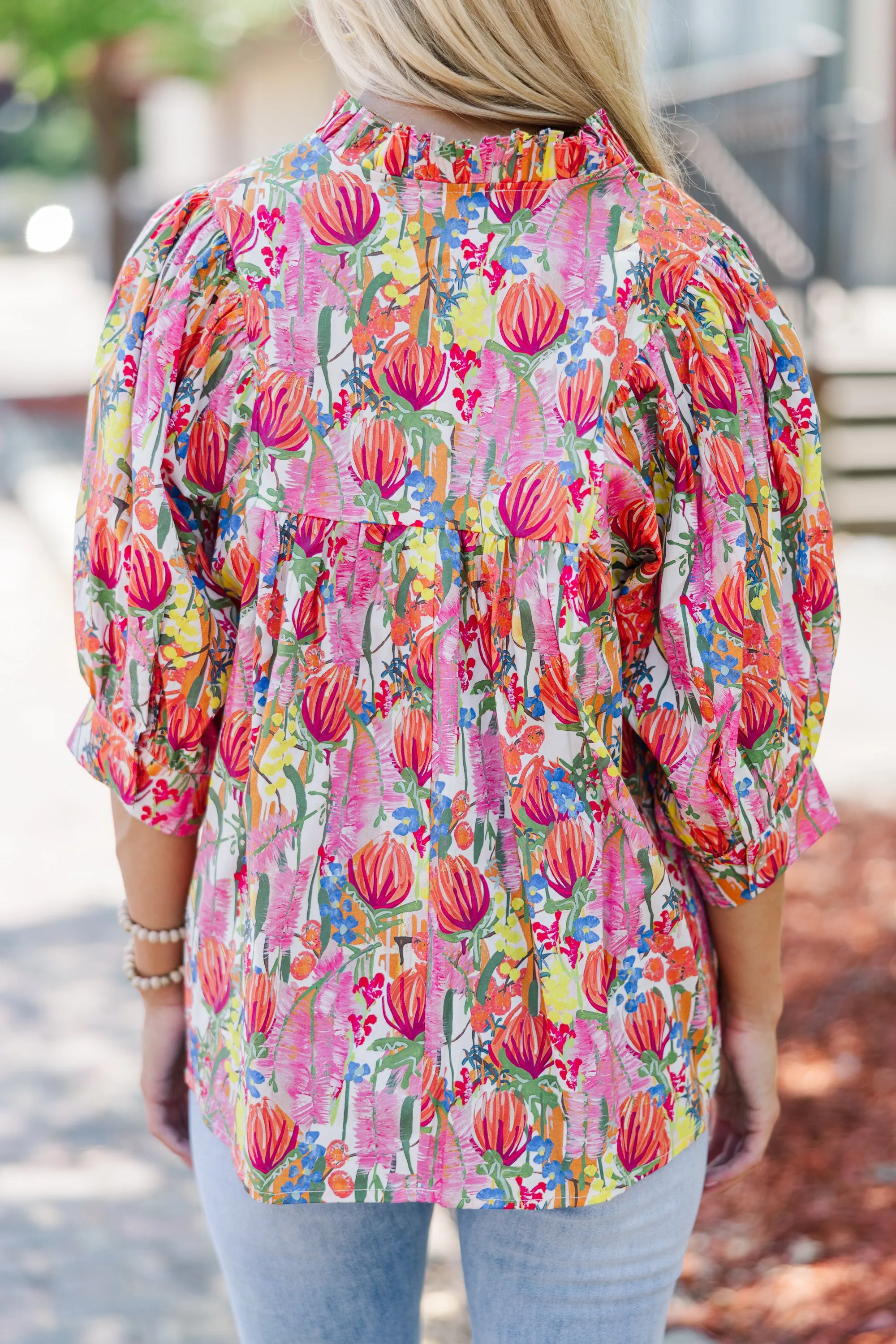 Grow This Way Pink Floral Blouse