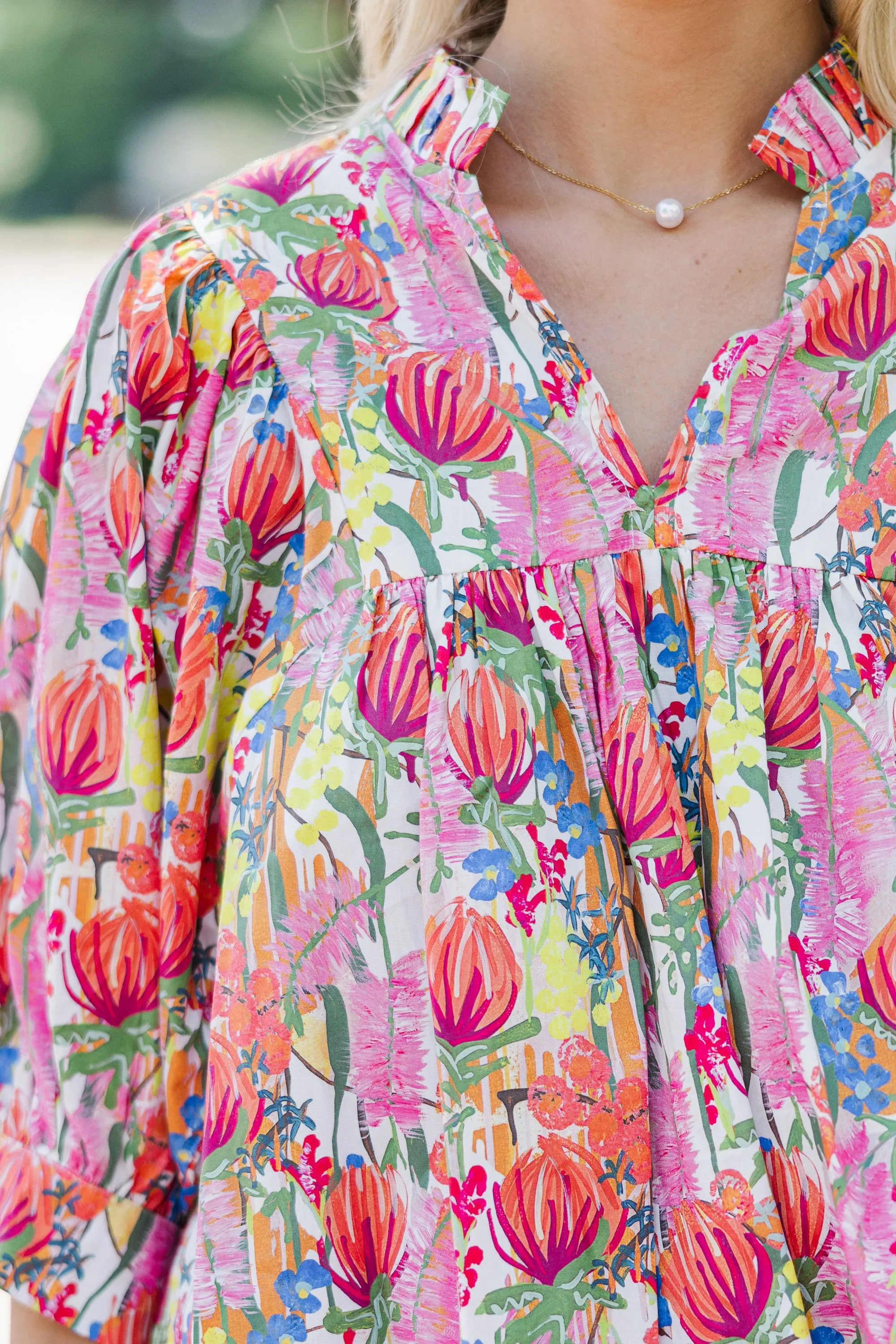 Grow This Way Pink Floral Blouse
