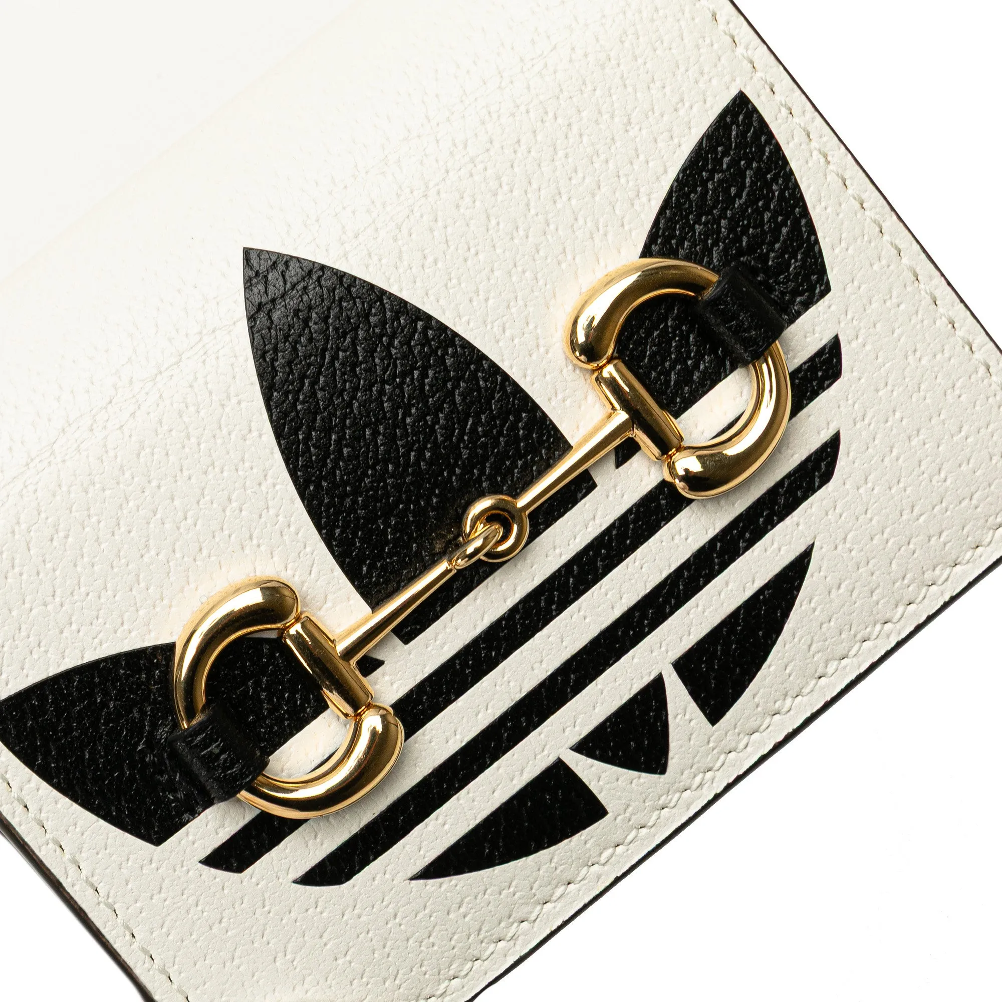 Gucci Adidas Leather Horsebit Wallet on Strap White