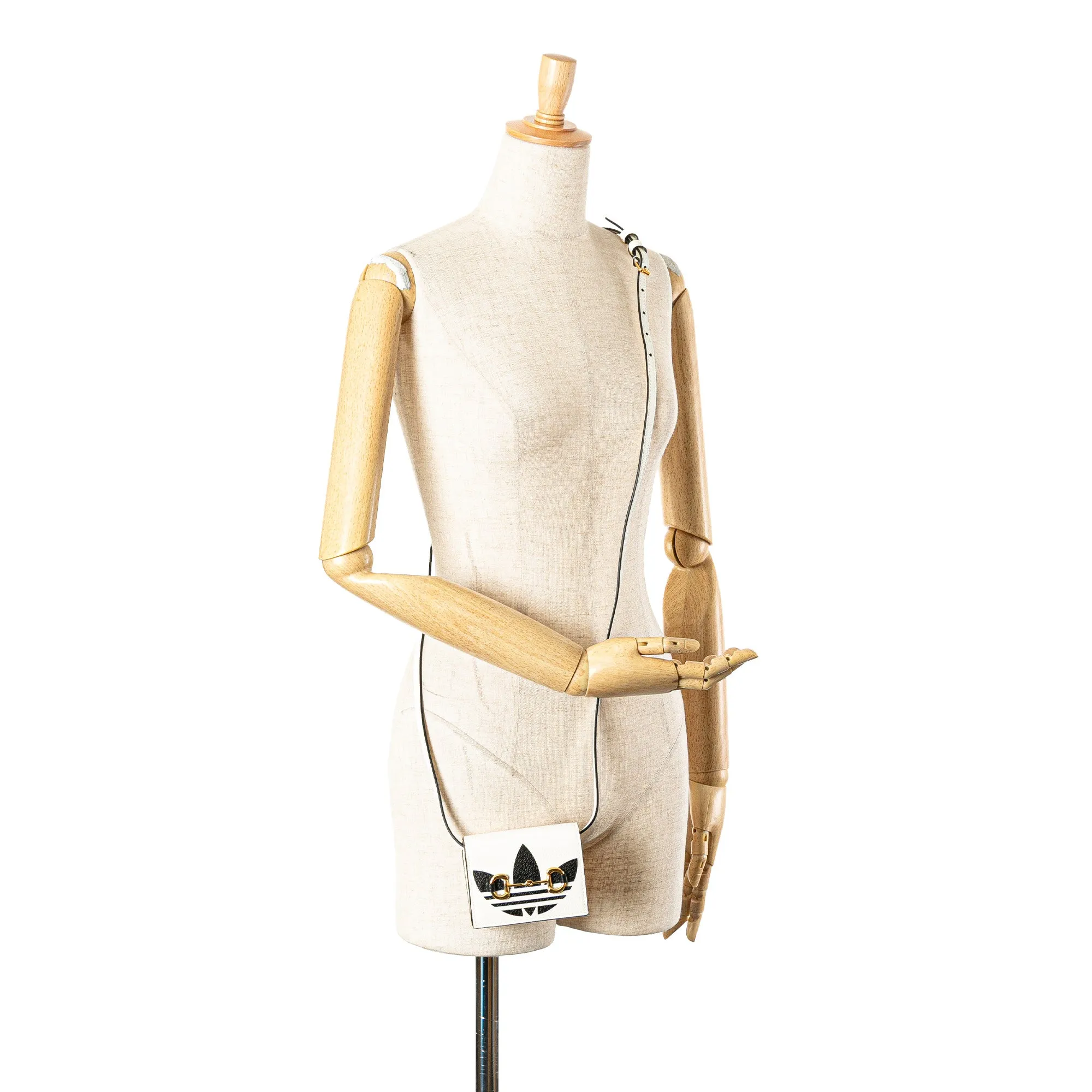 Gucci Adidas Leather Horsebit Wallet on Strap White
