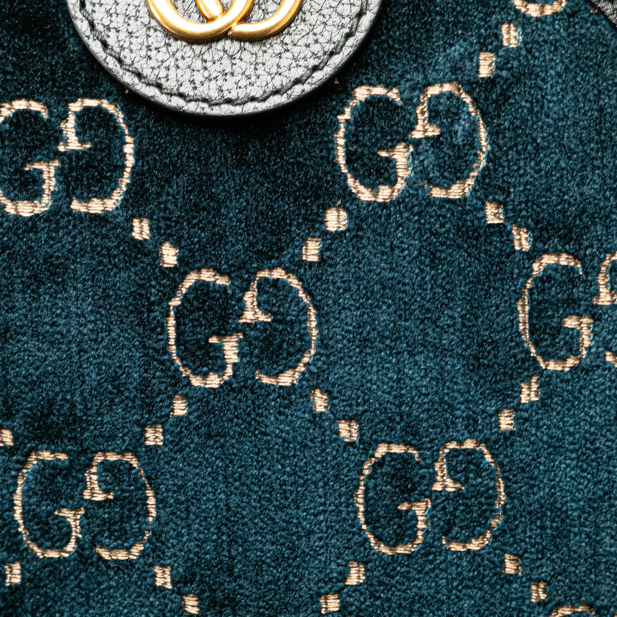 Gucci GG Velvet Ophidia Round Crossbody Blue