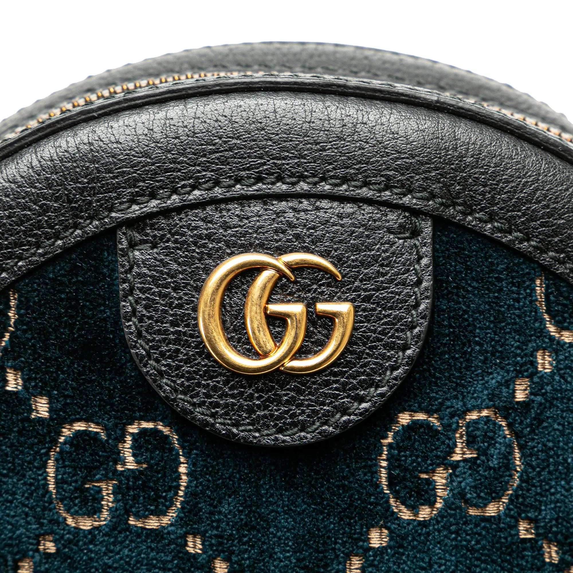 Gucci GG Velvet Ophidia Round Crossbody Blue