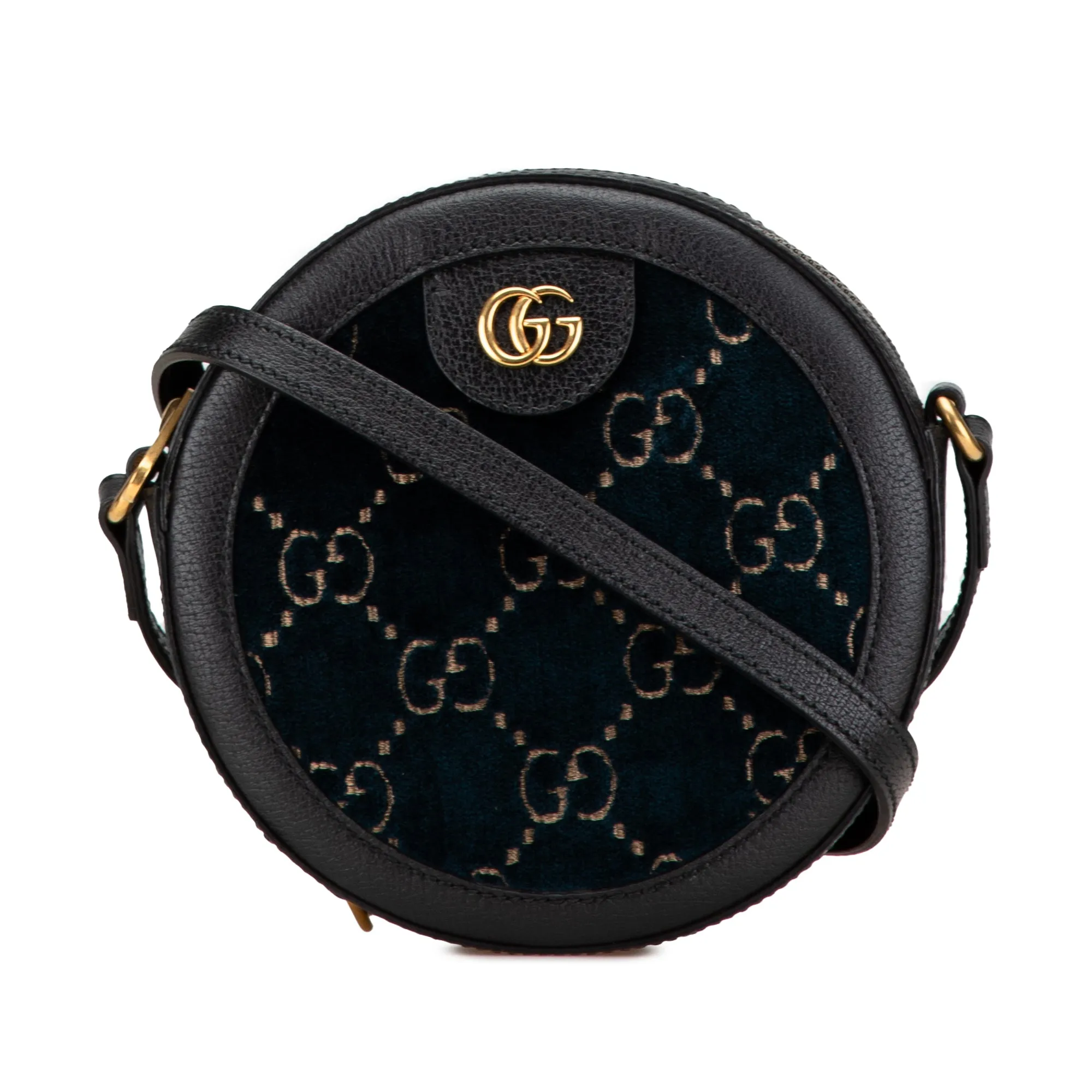 Gucci GG Velvet Ophidia Round Crossbody Blue