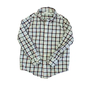 Janie and Jack Boys Blue | White | Orange Button Down Long Sleeve