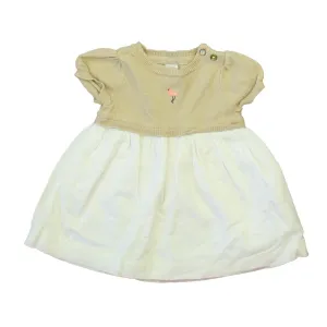 Janie and Jack Girls Tan | White Dress